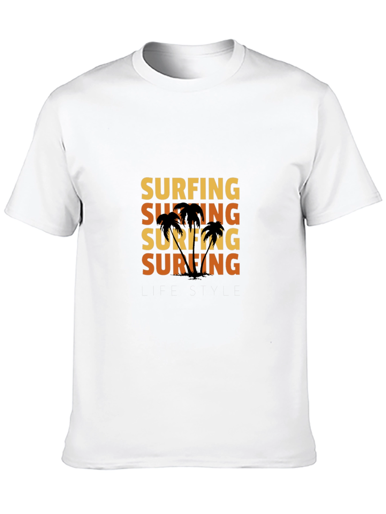 Black Surfing Lifestyle Graphic T-Shirt - Black view 10