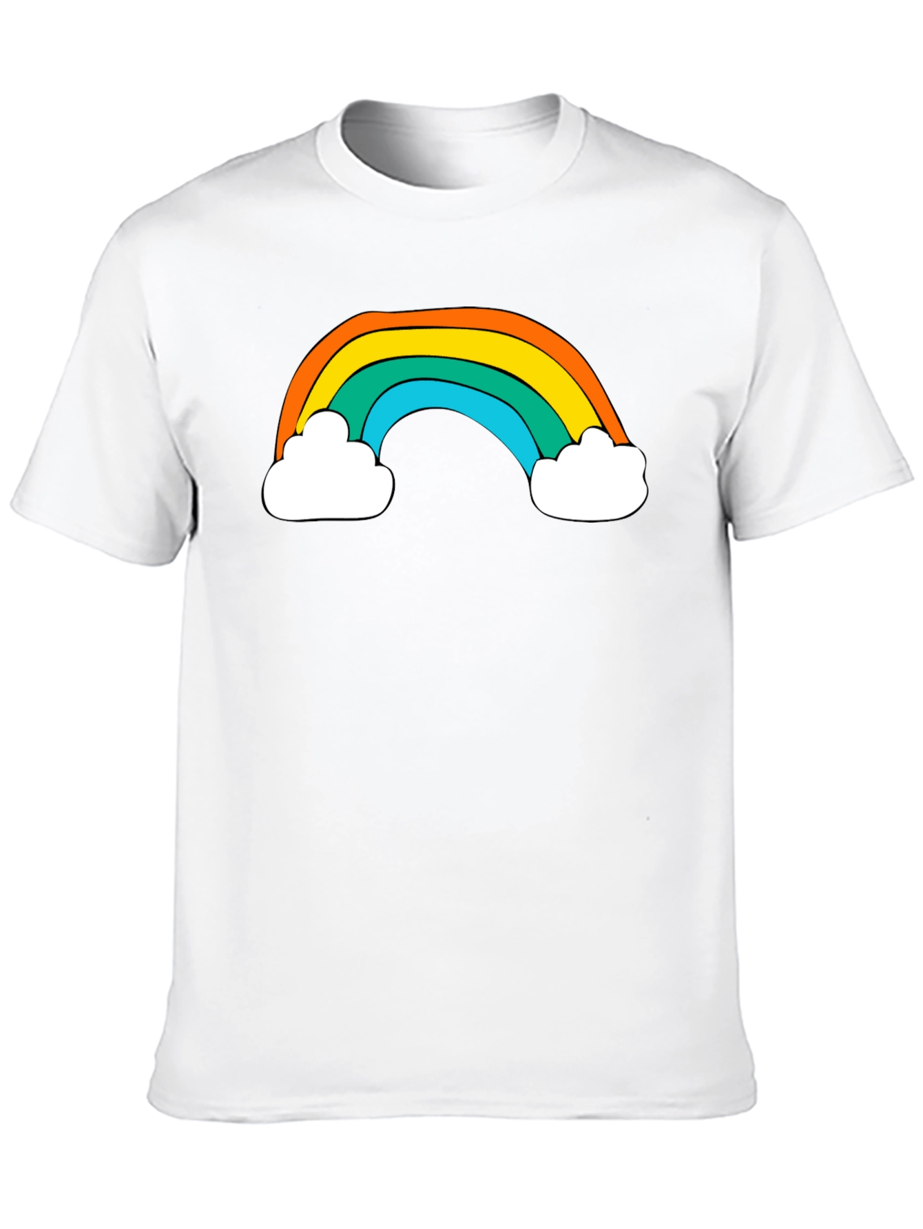 Black Retro Rainbow Graphic Black T-Shirt view 10