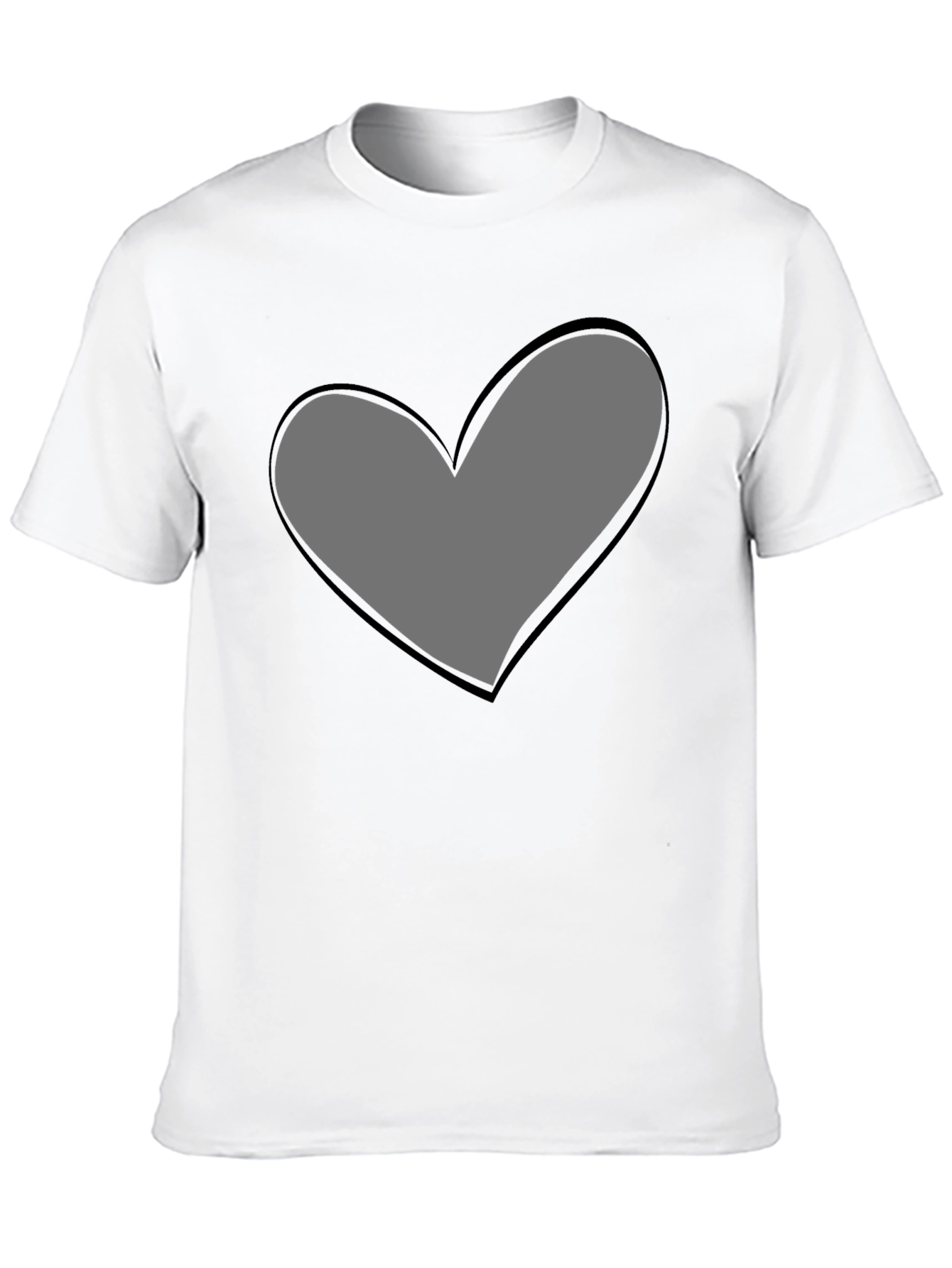 Heart Graphic Print Black T-Shirt - 10