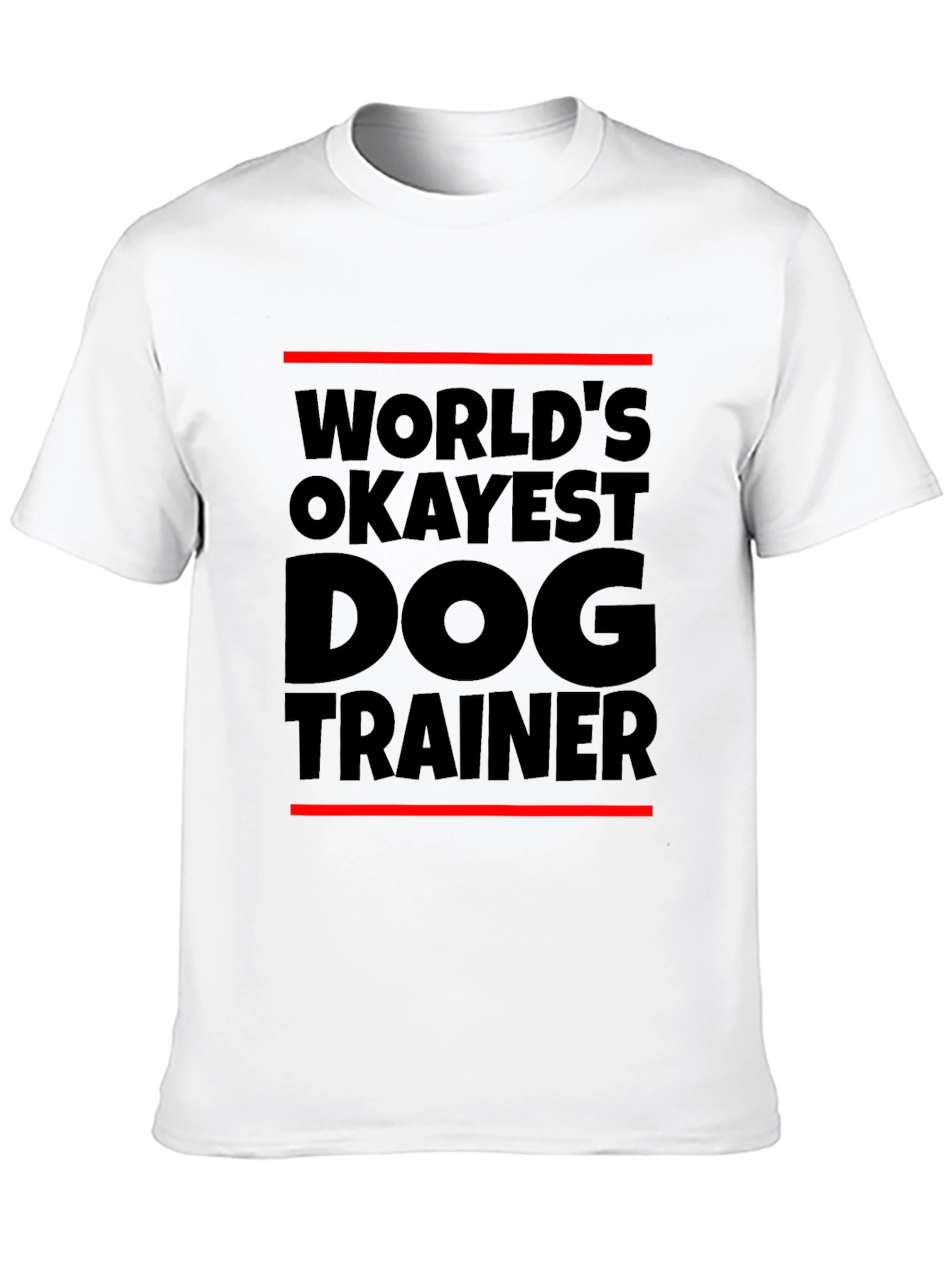 Black World's Okayest Dog Trainer Black T-Shirt view 10
