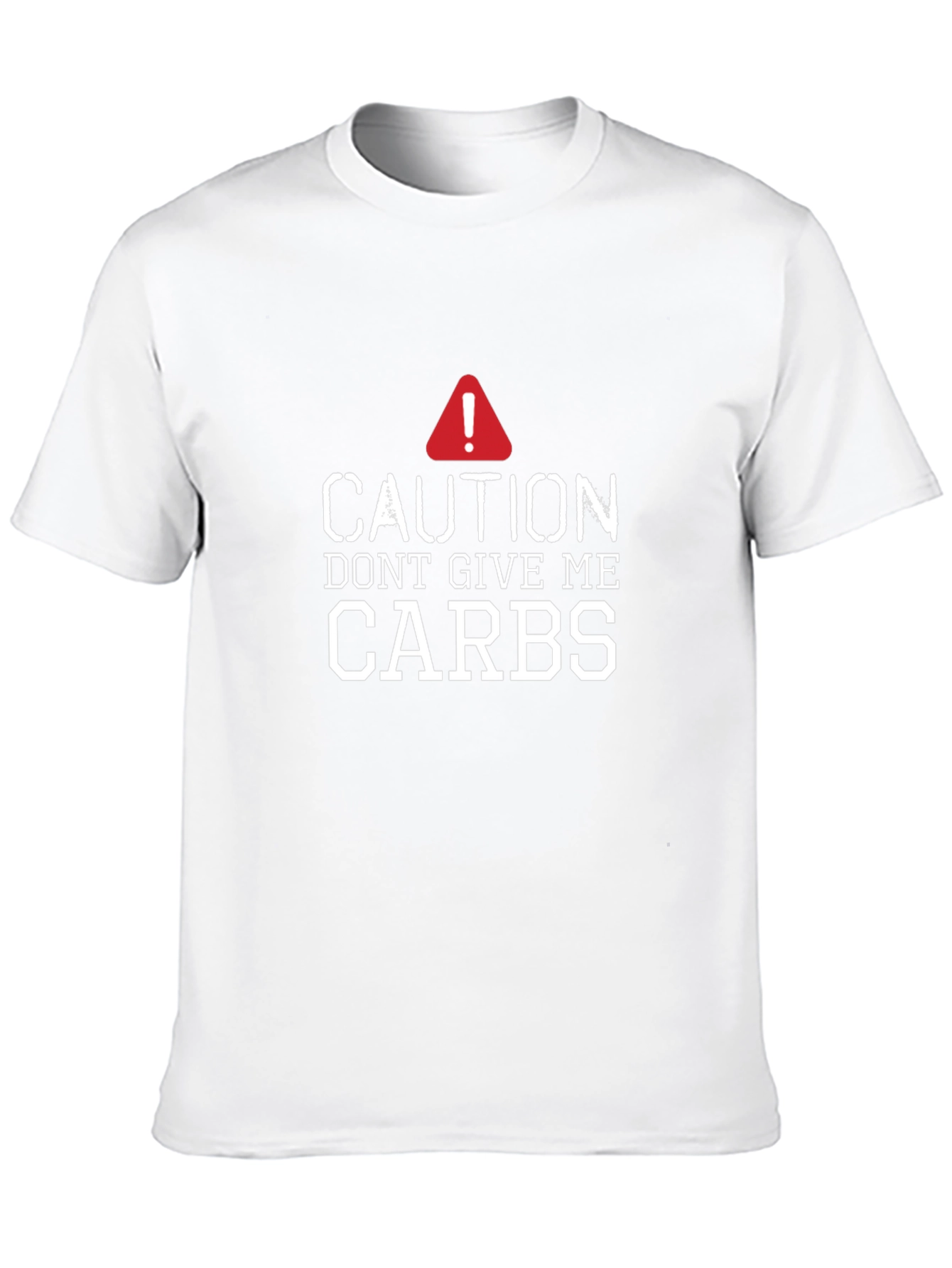 Black Caution: Don't Give Me Carbs Graphic T-Shirt view 10