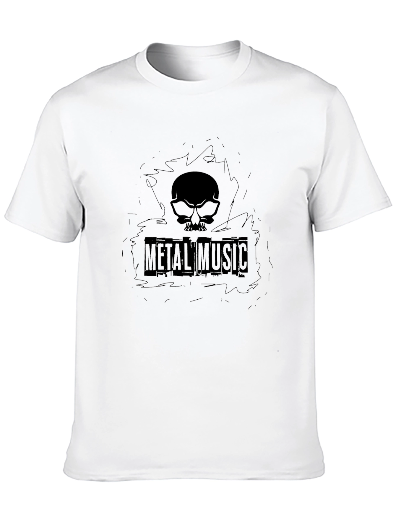 Black Metal Music Skull Graphic T-Shirt view 10