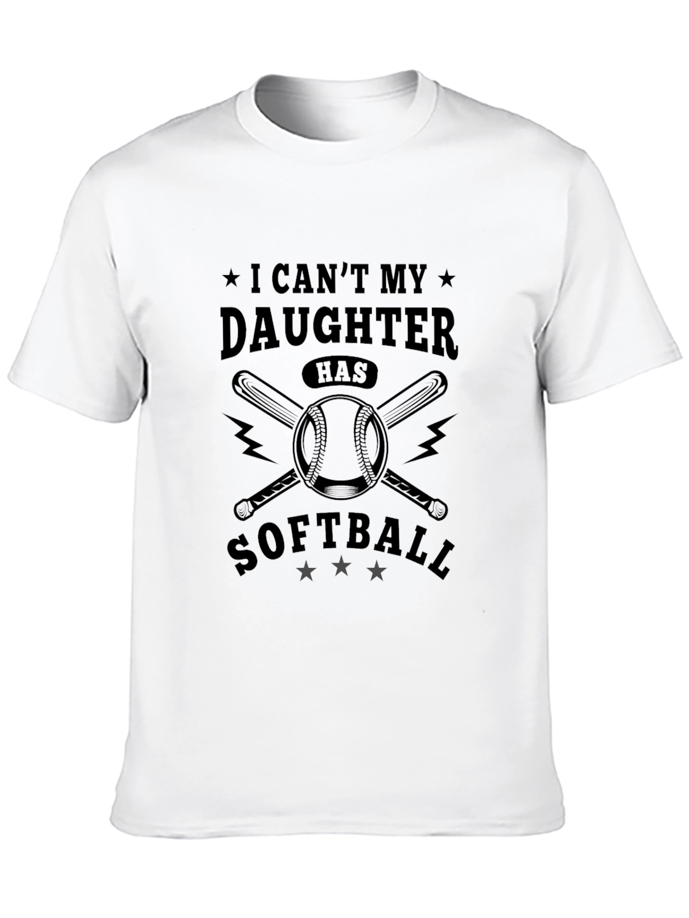 Black I Can't My Daughter Has Softball T-Shirt view 10