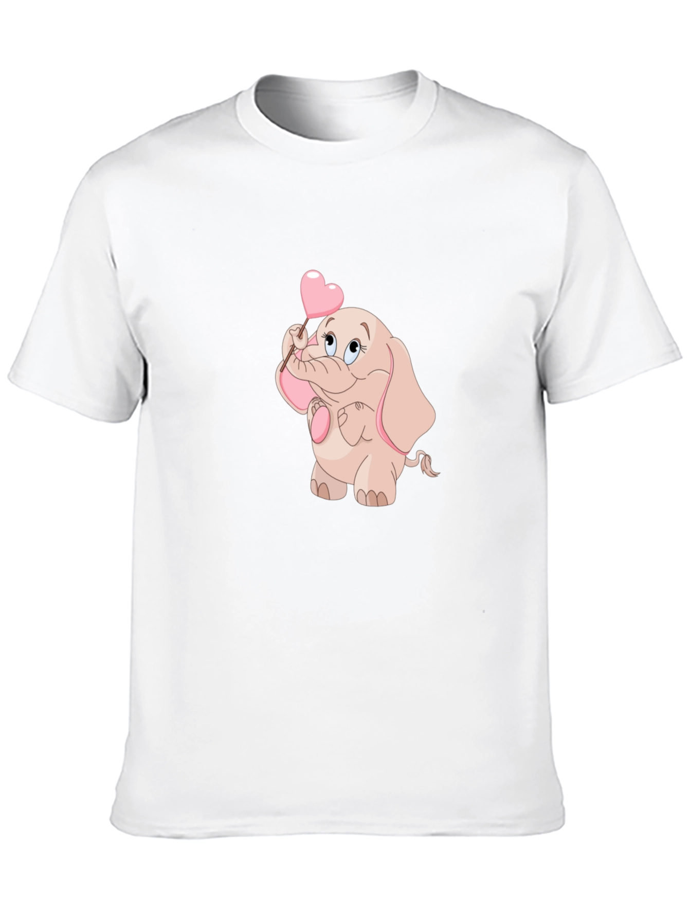 Black Cute Elephant Holding Heart T-Shirt view 10