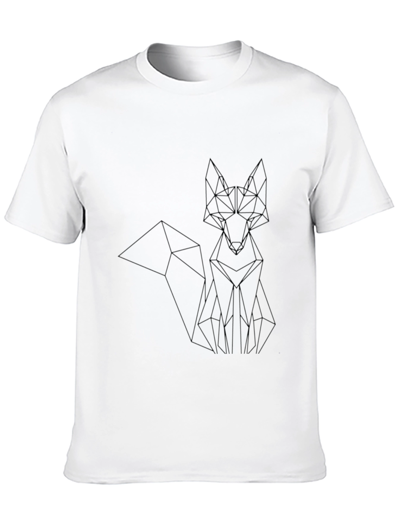 Black Geometric Fox Graphic Tee - Black Unisex T-Shirt view 10