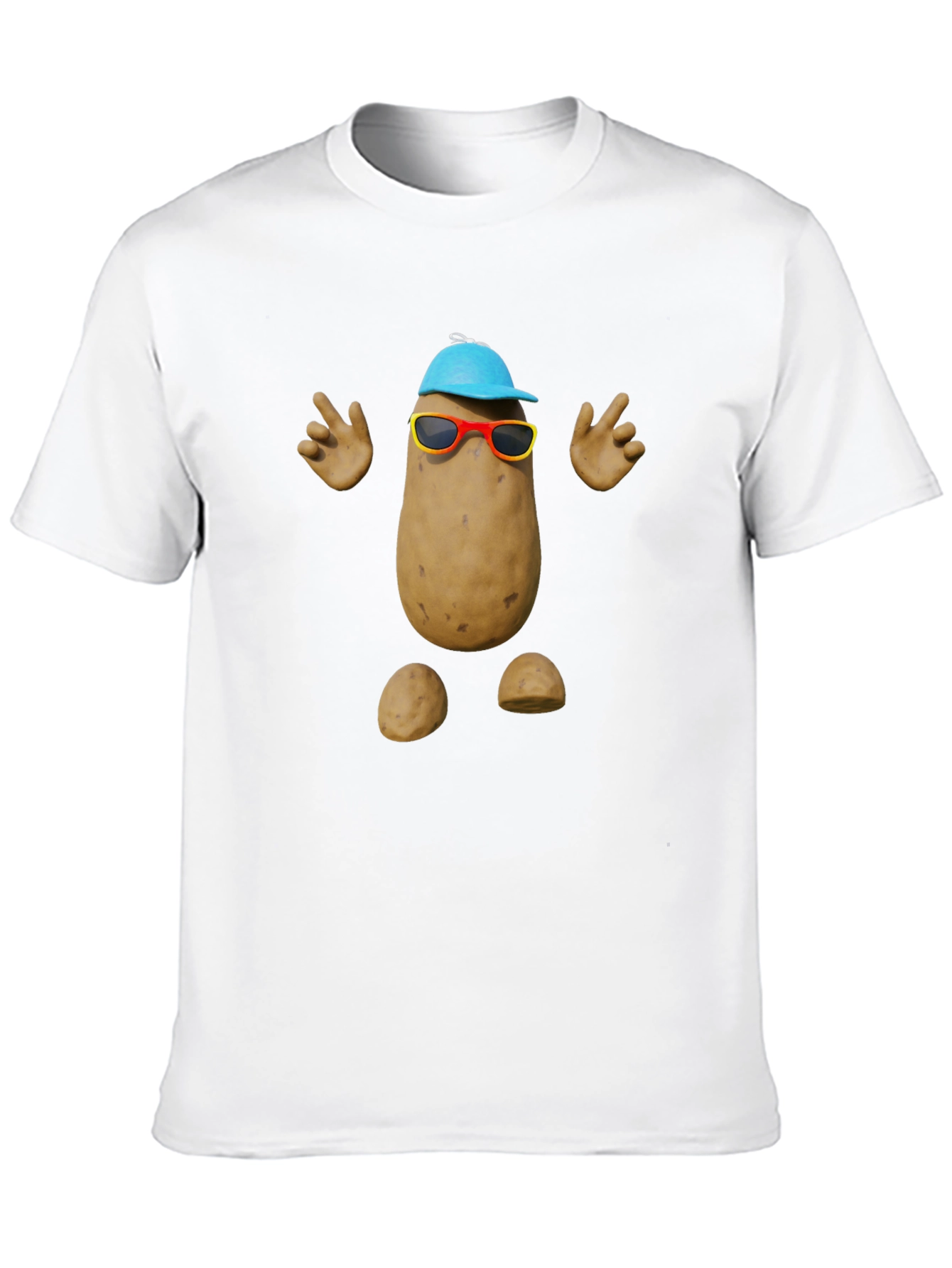 Black Funny Potato Graphic Tee - Quirky Humor T-Shirt view 10