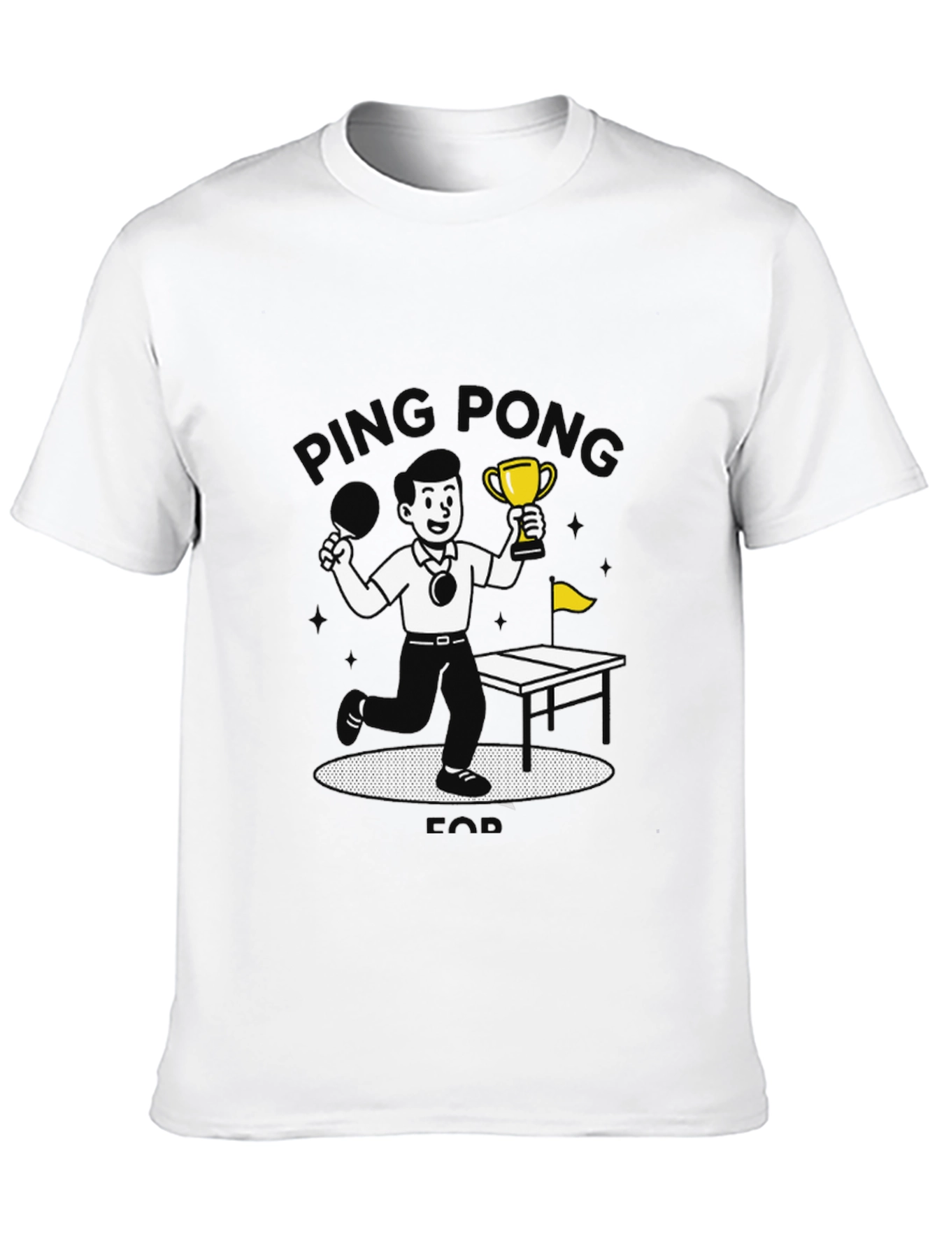 Black Ping Pong Champ Black Graphic T-Shirt view 10