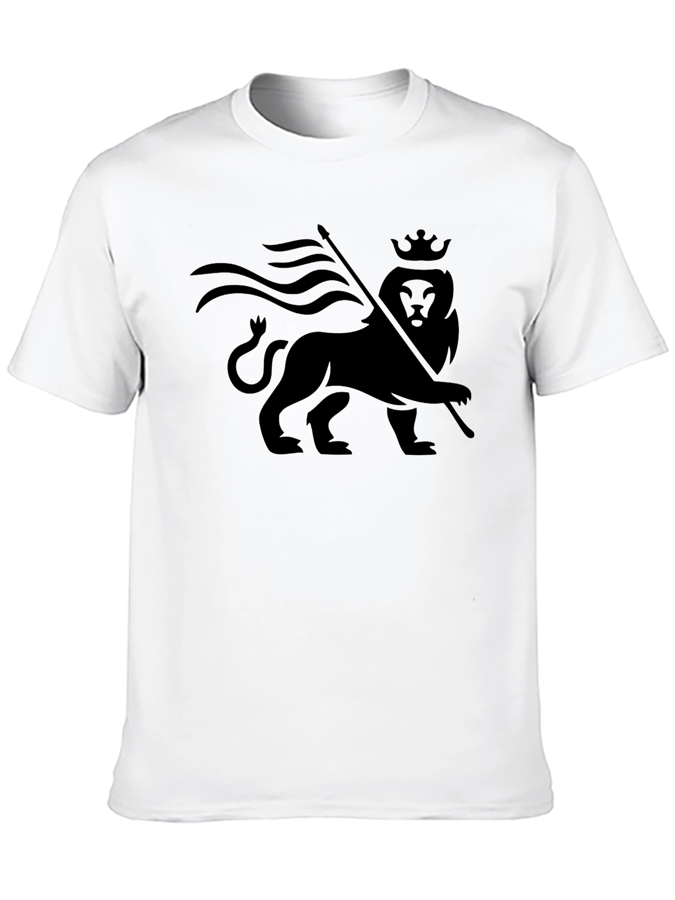 Black Reggae Lion Crown Black Graphic Tee view 10