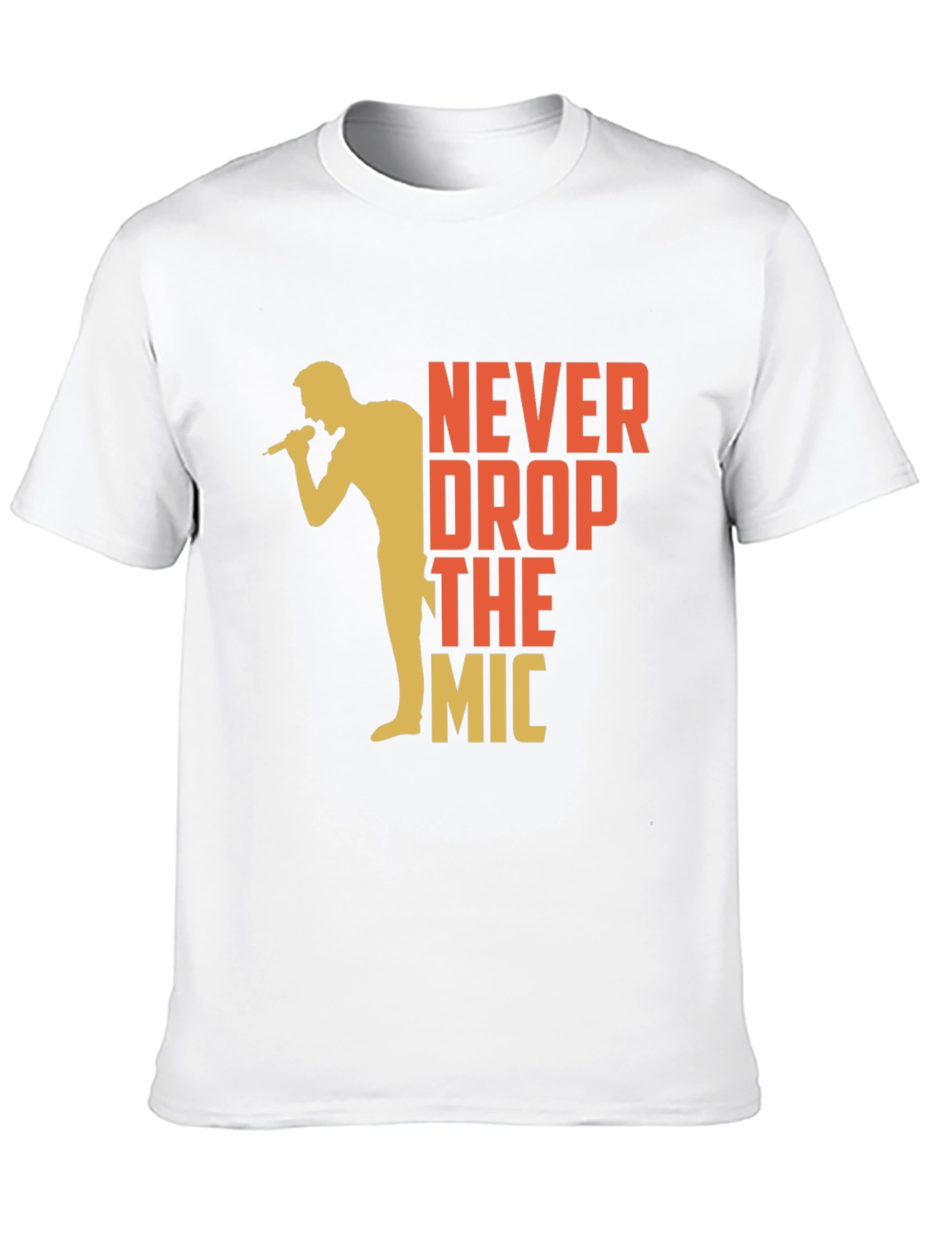 Black Never Drop The Mic Graphic Tee - Black Cotton T-Shirt view 10