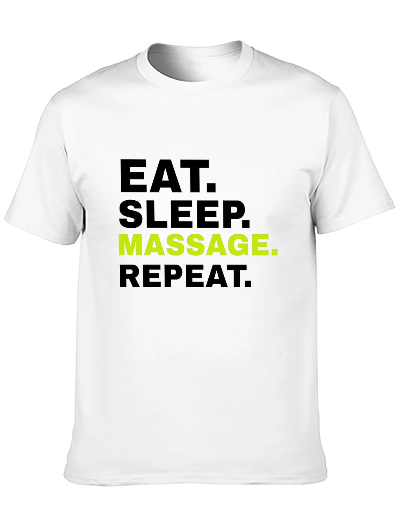 Black Eat Sleep Massage Repeat T-Shirt - Black Cotton Tee view 10