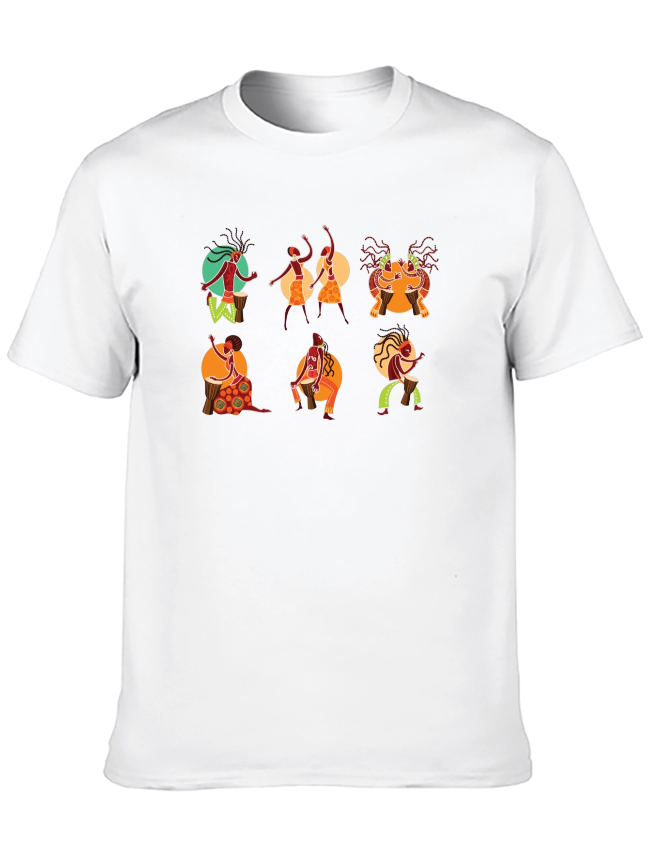 Black Tribal Drummer Graphic Black T-Shirt view 10