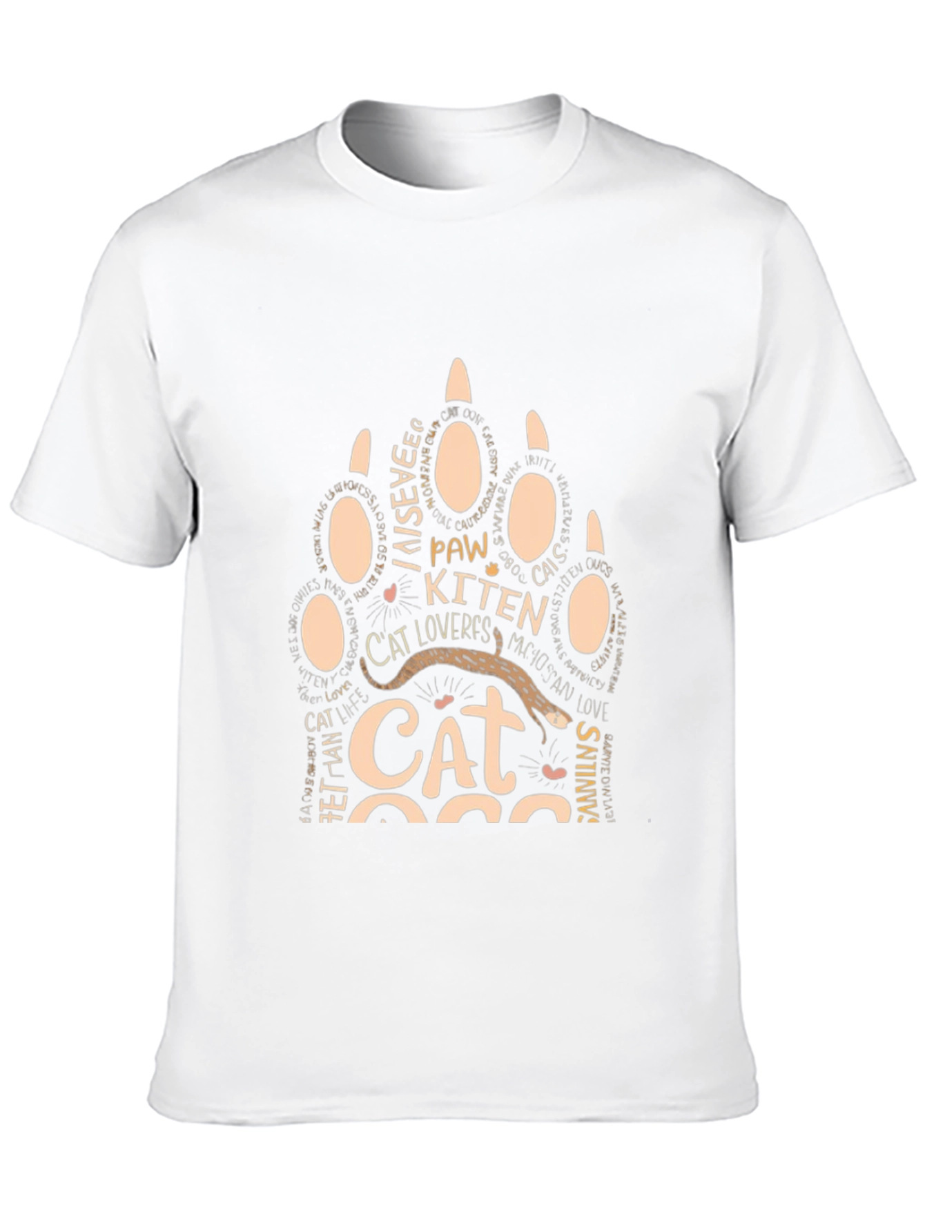 Black Cat Lover Paw Print T-Shirt - Unisex Graphic Tee view 10