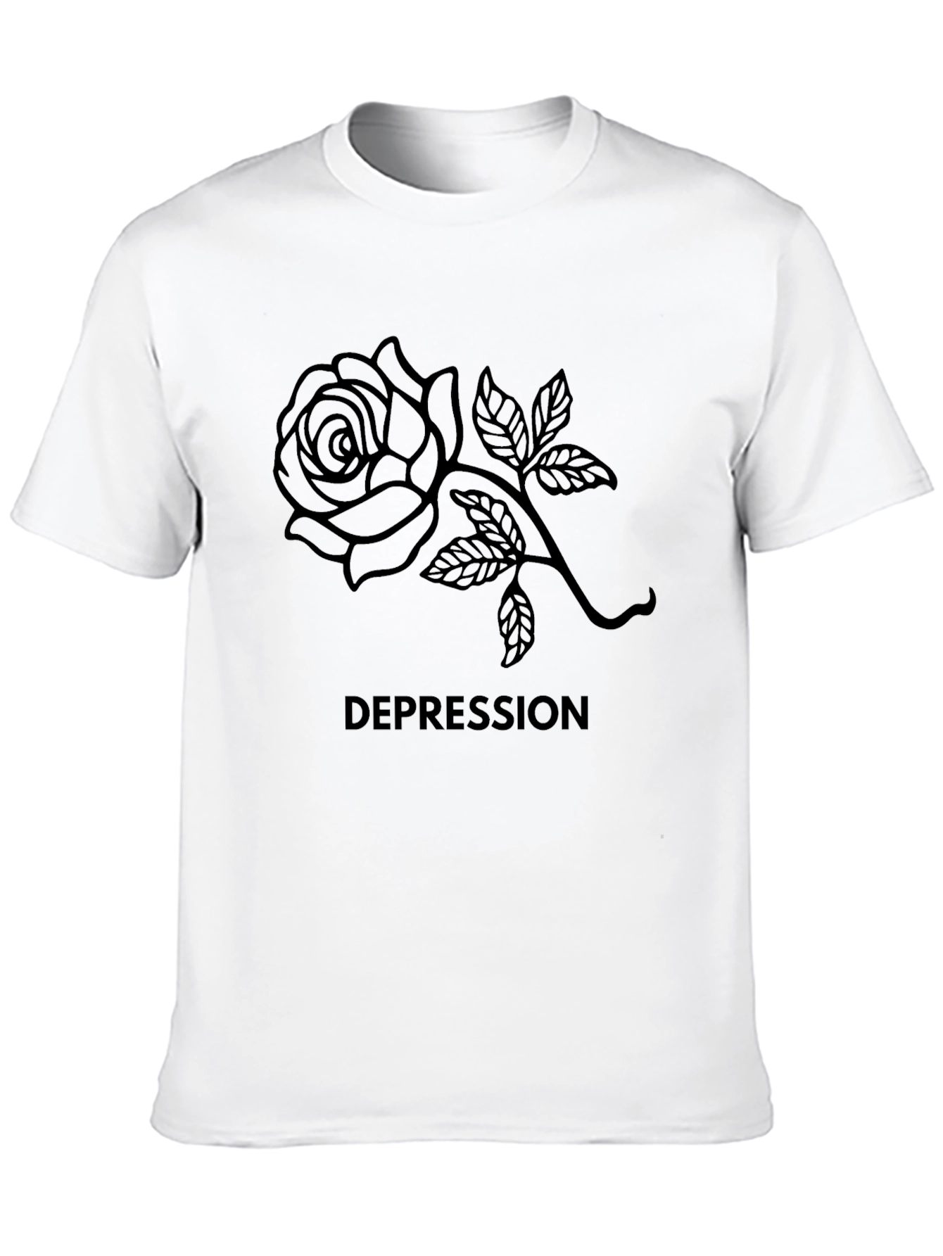 Black Rose Depression T-Shirt - Men's Black Graphic Tee view 10