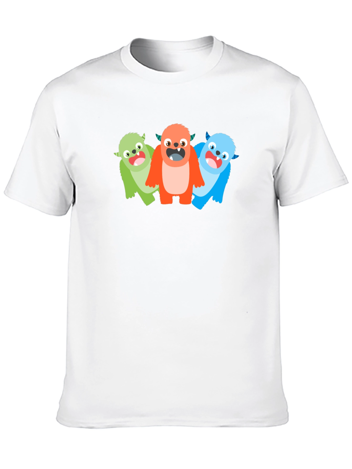 Black Monster Trio Graphic Tee - Fun Cartoon T-Shirt view 10