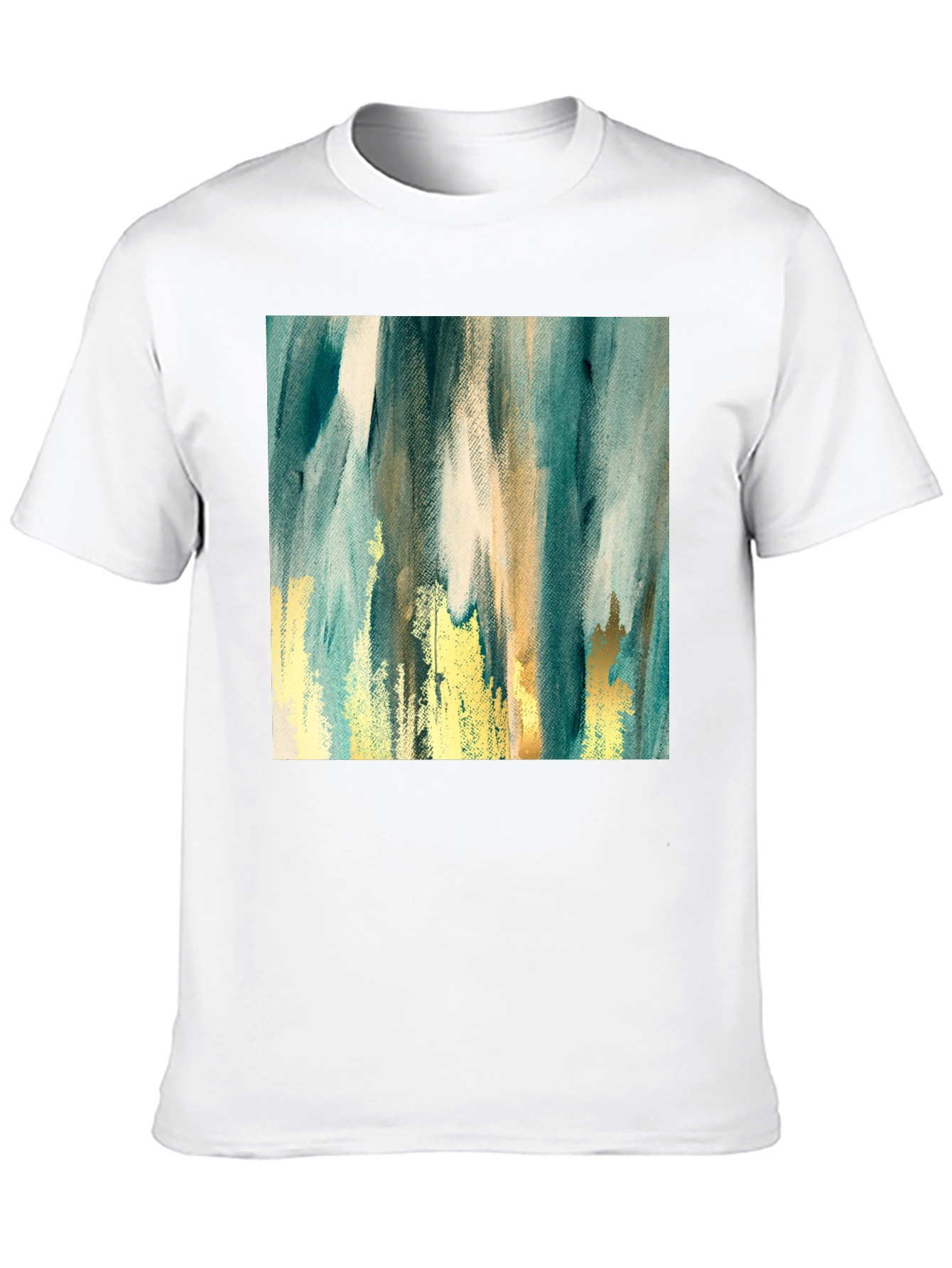 Black Abstract Art Print Black Crew Neck T-Shirt view 10