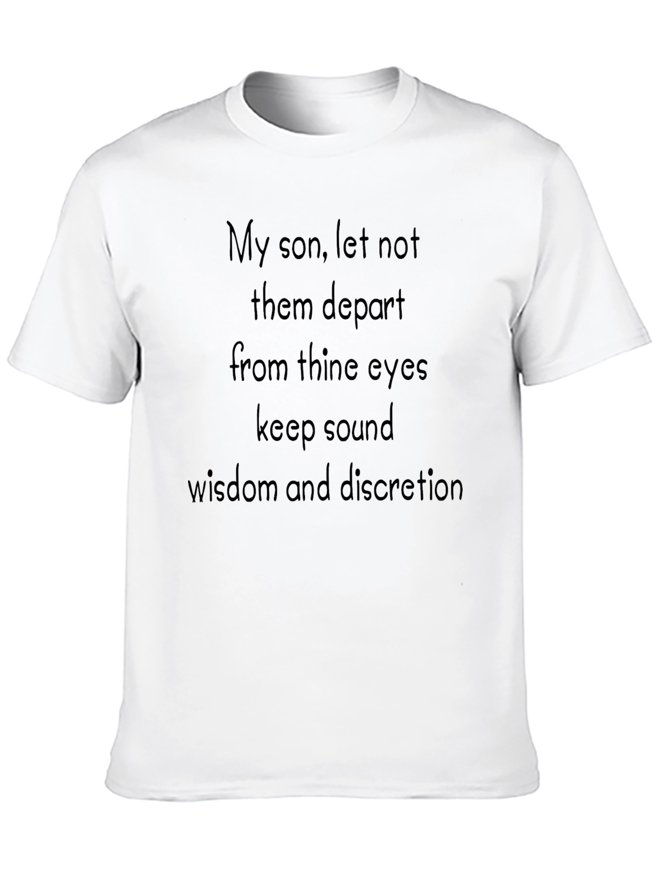 Black Inspirational Wisdom Tee - 'My Son, Let Not Them Depart' view 10