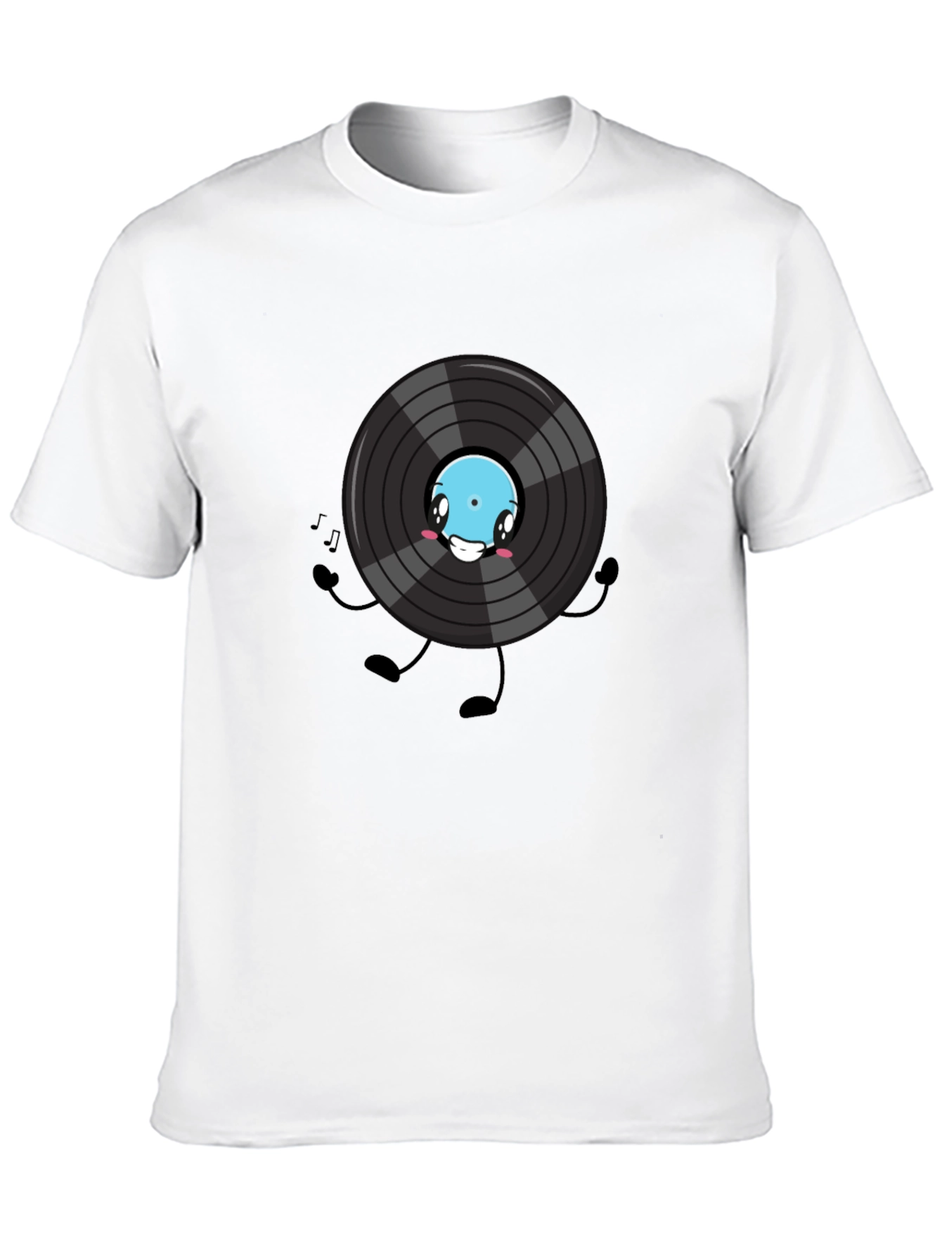 Black Cartoon Vinyl Record Graphic Tee view 10