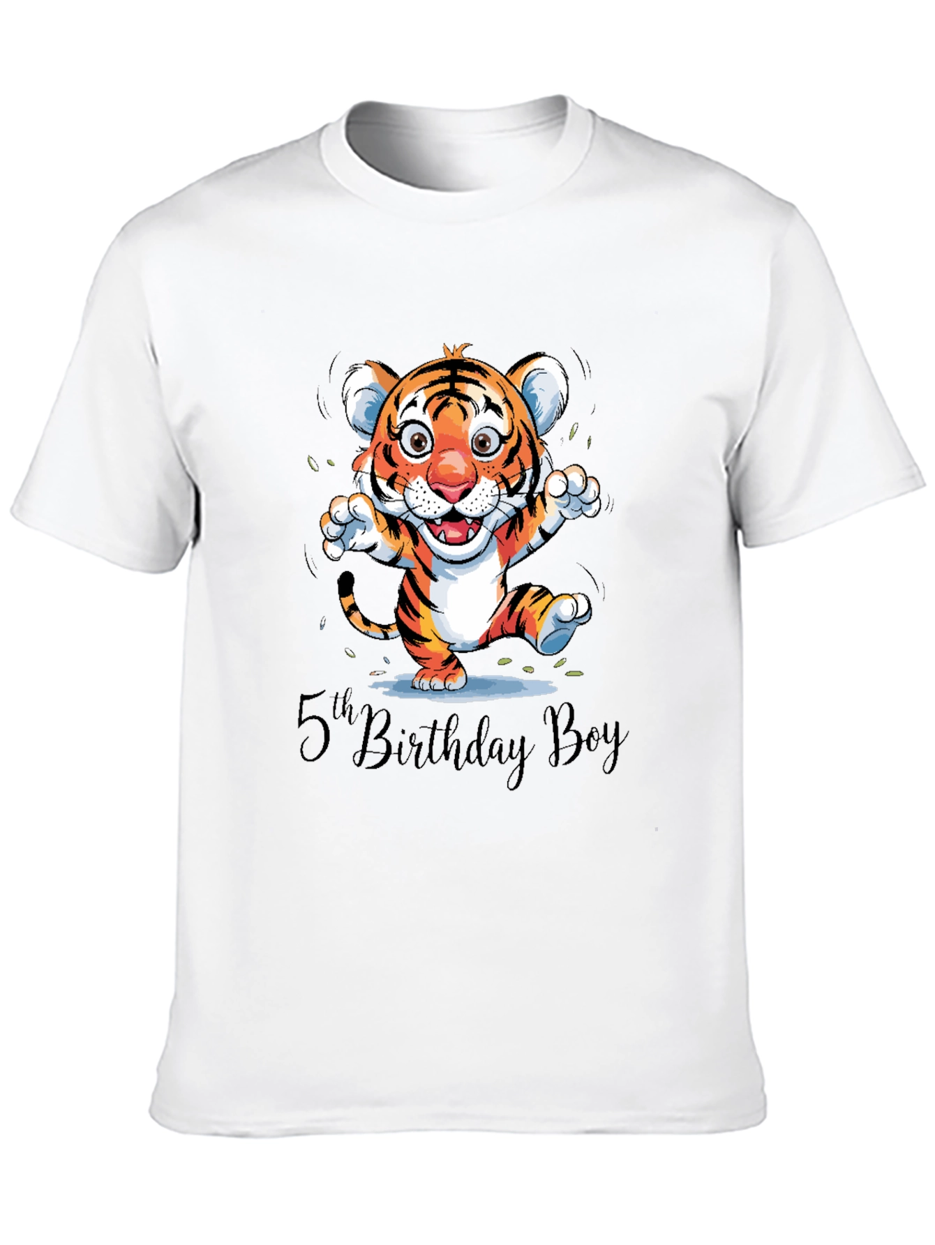 Black 5th Birthday Boy Tiger Cub T-Shirt view 10