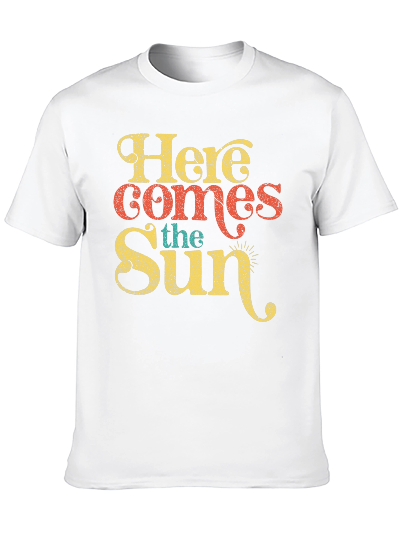 Black Here Comes The Sun Retro T-Shirt view 10