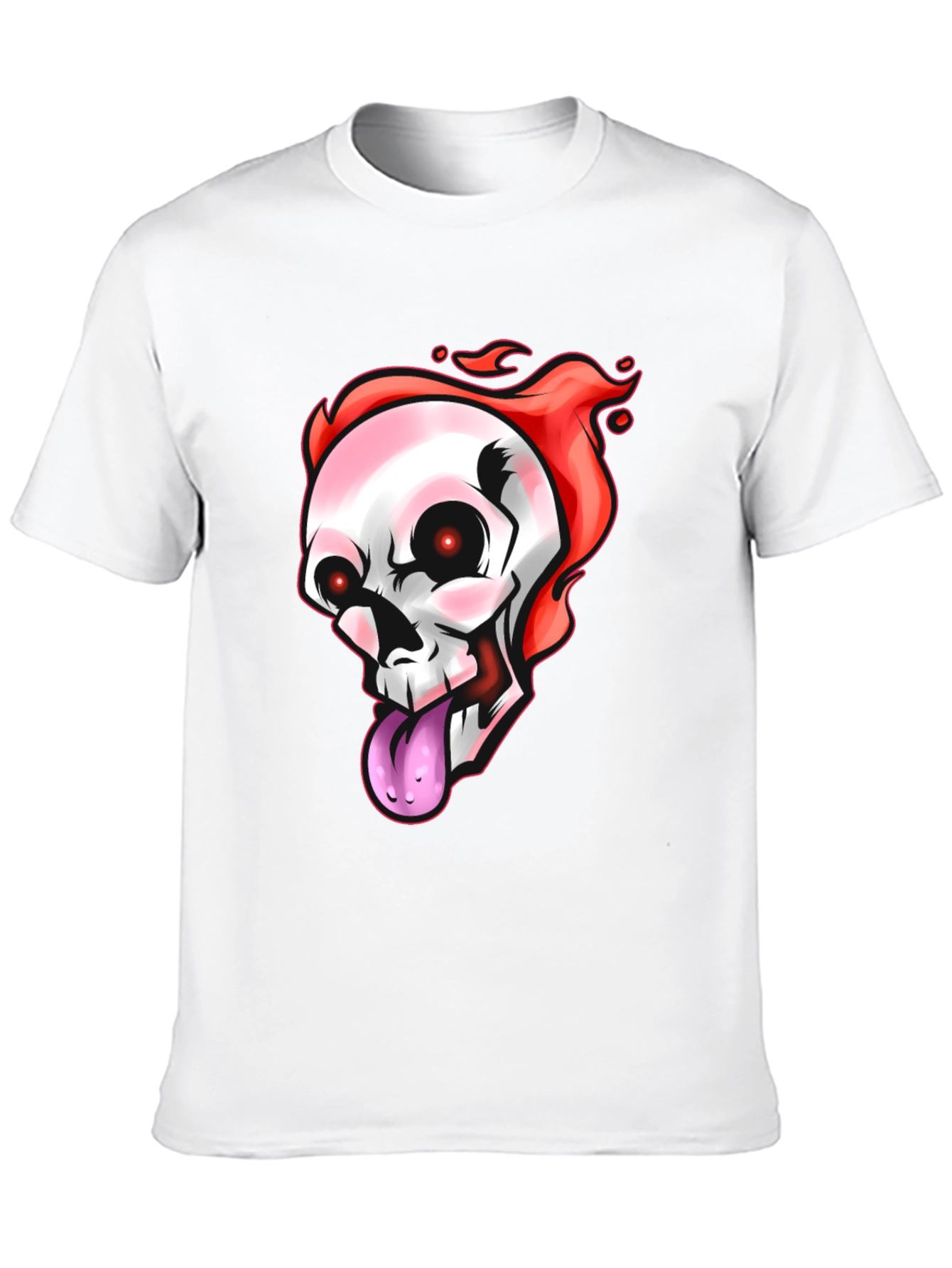 Black Flaming Skull Graphic Tee - Men's Black T-Shirt view 10