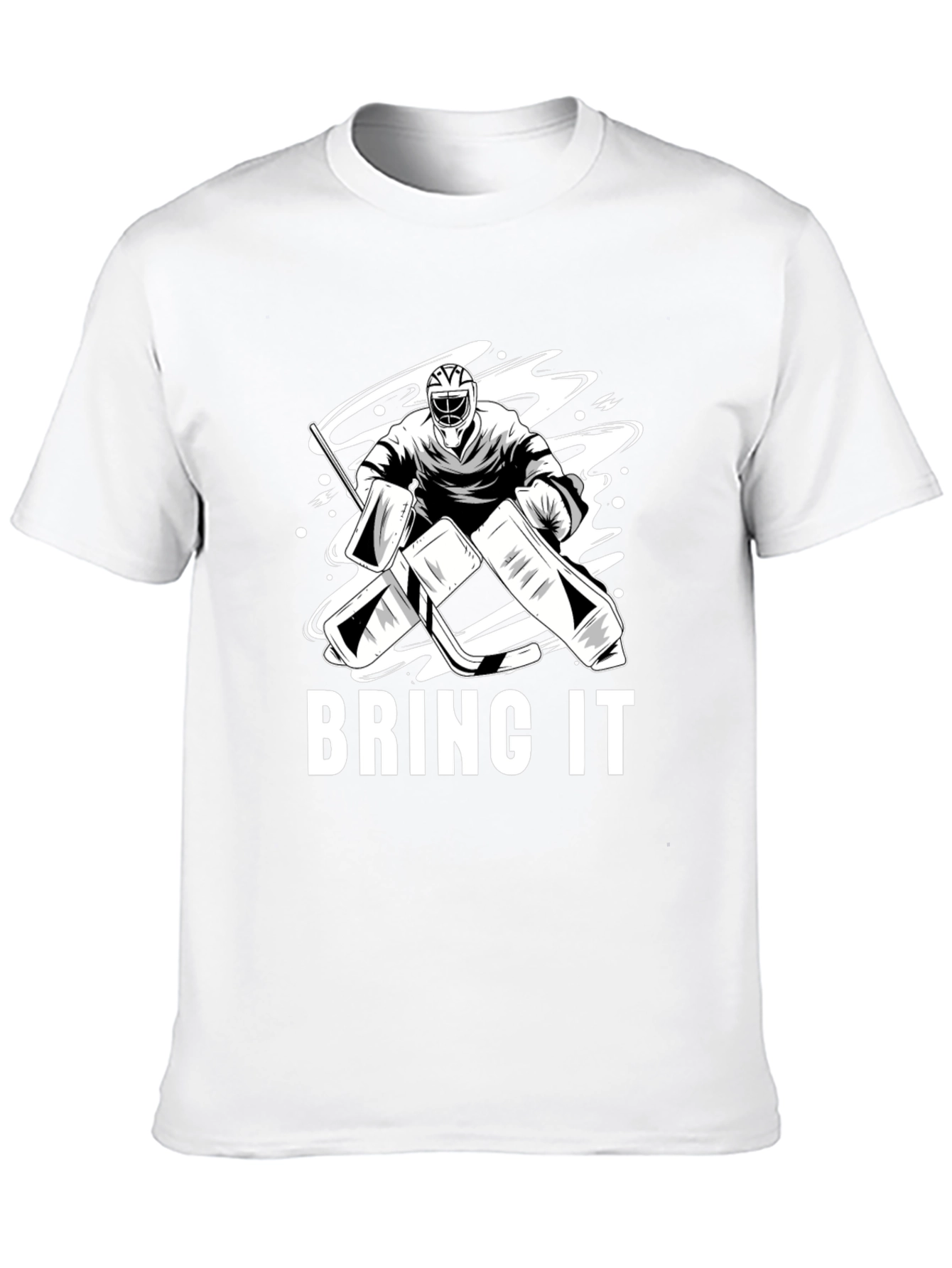 Black Hockey Goalie T-Shirt - Bring It Design view 10