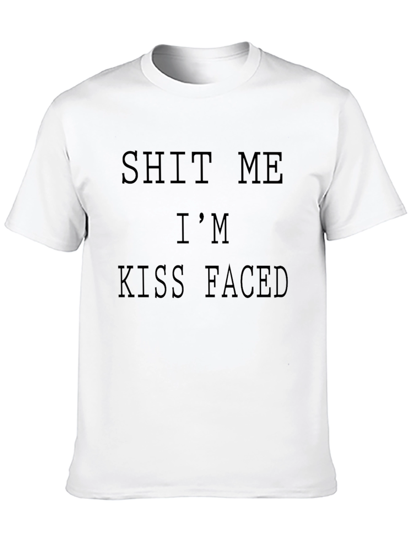 Black Funny Graphic Tee - "Hit Me I'm Kiss Faced" Black Cotton T-Shirt view 10