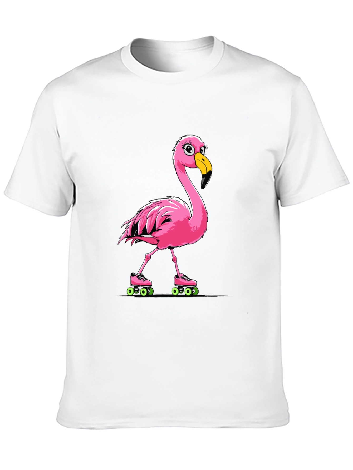 Black Flamingo Roller Skate T-Shirt view 10