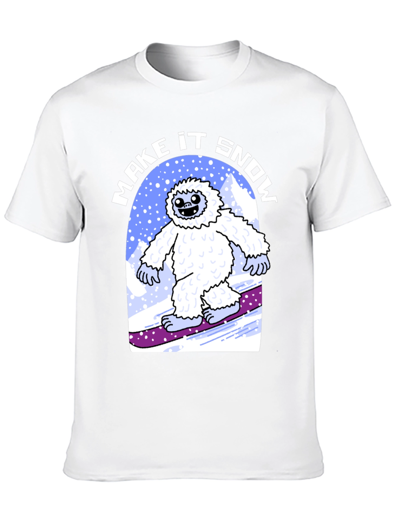 Black Make It Snow Yeti T-Shirt view 10