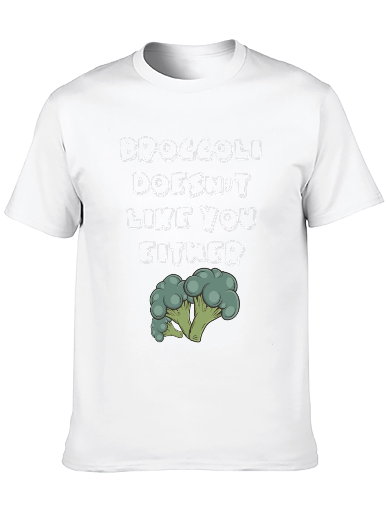 Black Broccoli Doesn't Like You Either Graphic T-Shirt view 10