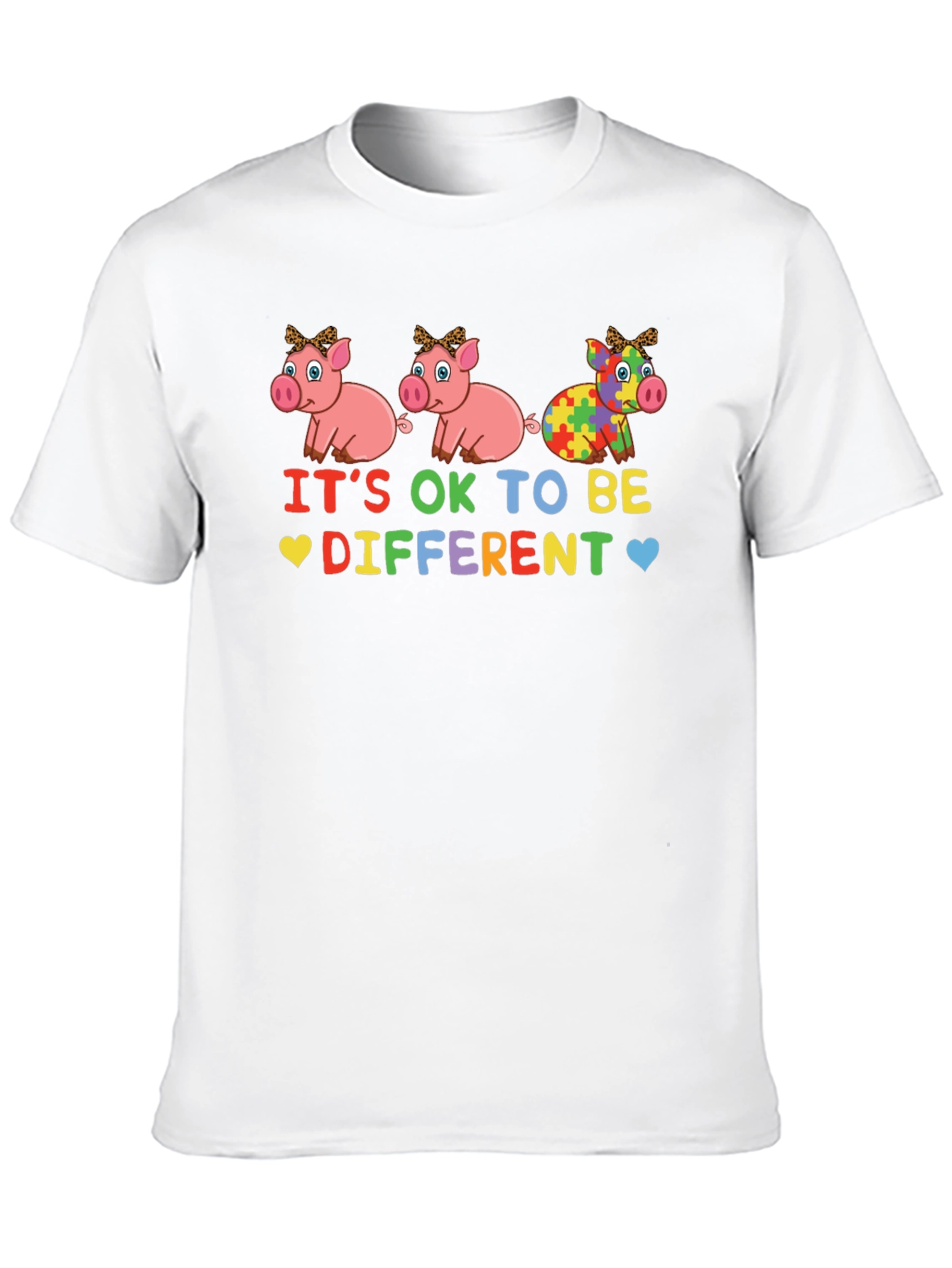 Black It's OK to Be Different Autism Awareness T-Shirt view 10