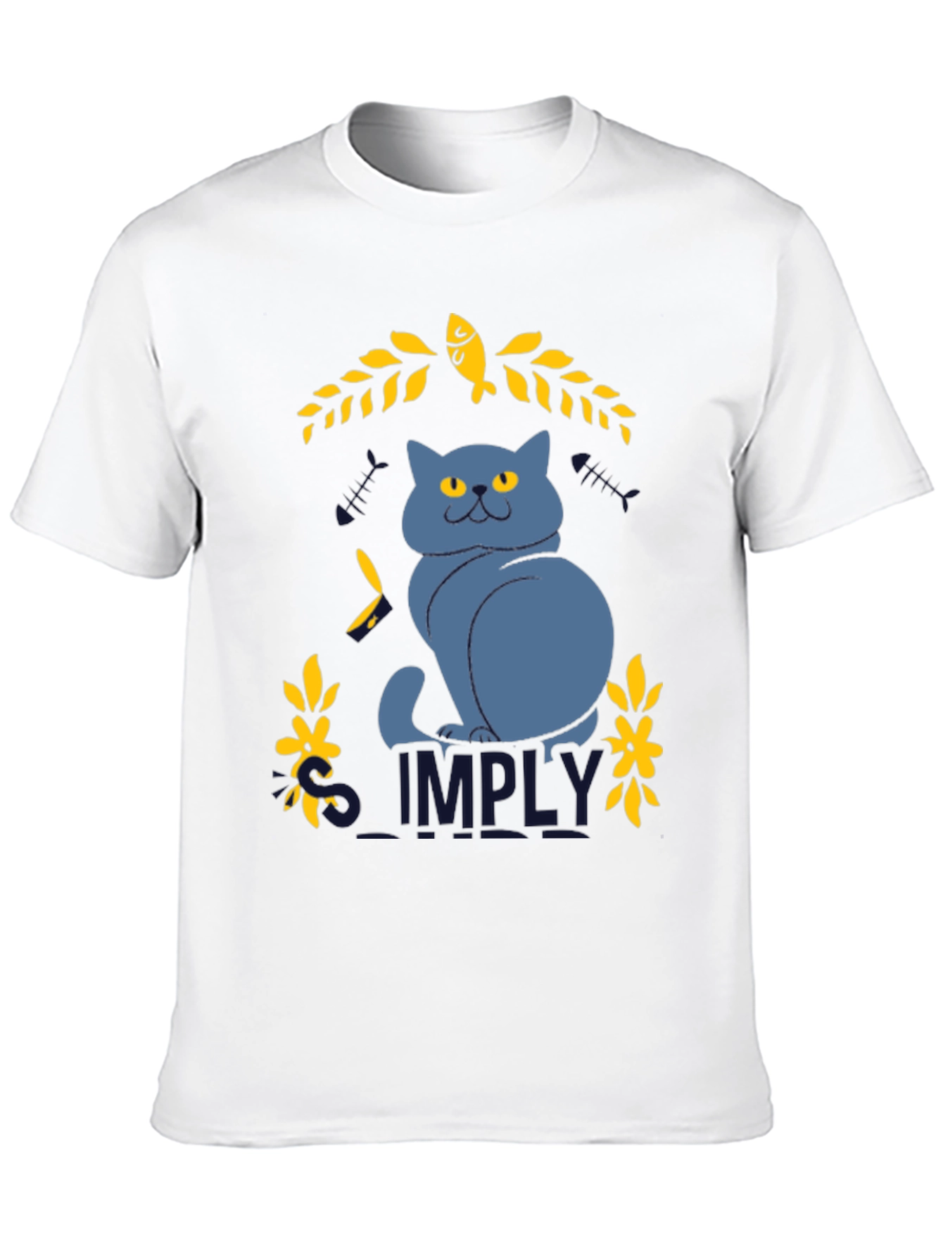 Black Simply Cat Graphic Tee - Black Cotton T-Shirt view 10