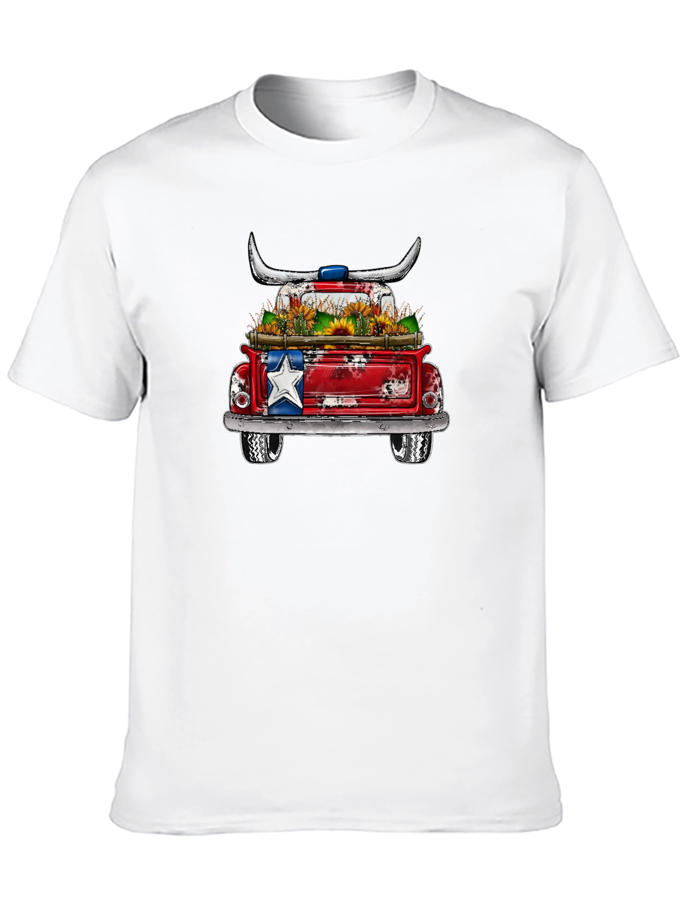 Black Vintage American Truck with Flowers Graphic Tee view 10