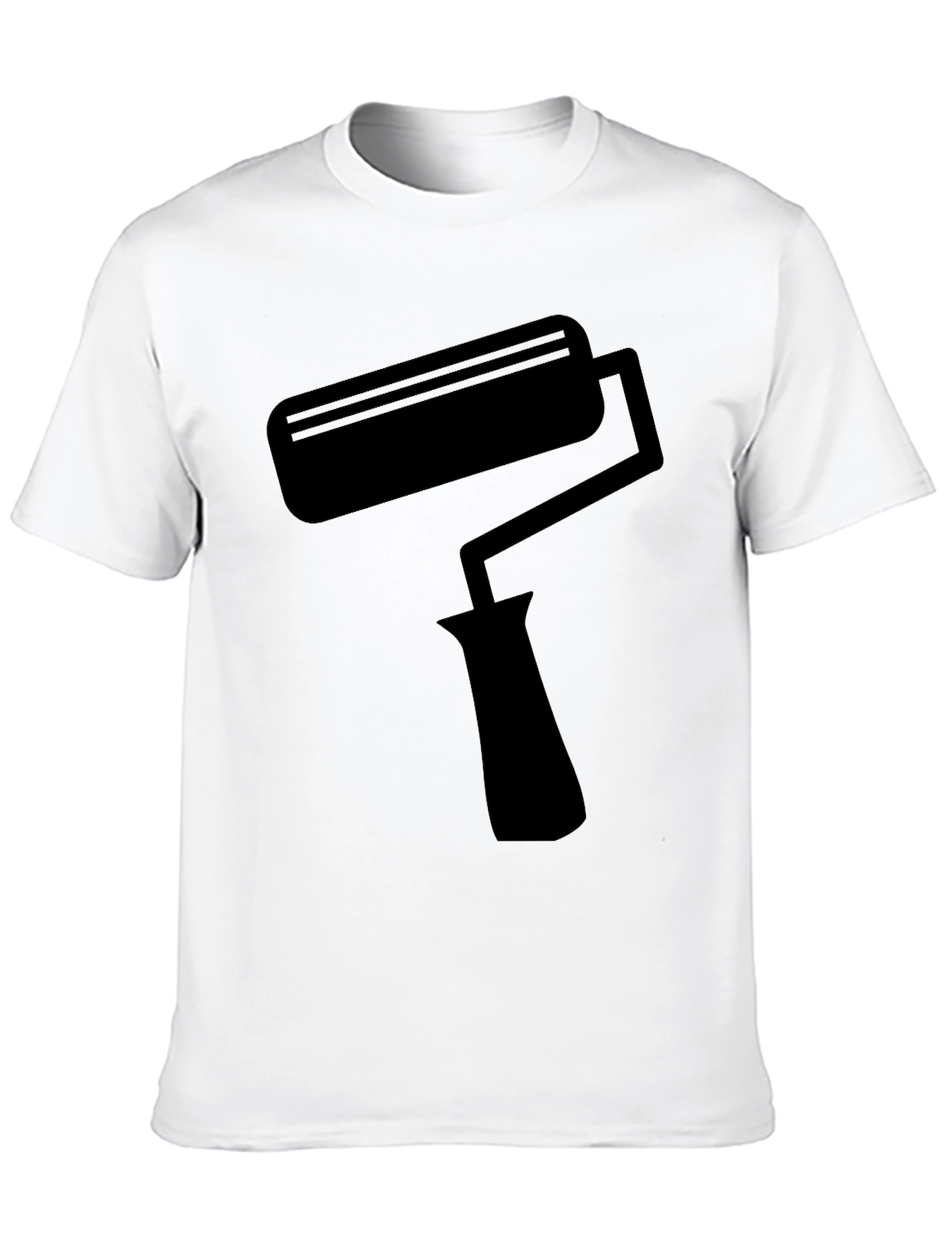 Black Painter's Roller T-Shirt - Black Crew Neck Tee view 10