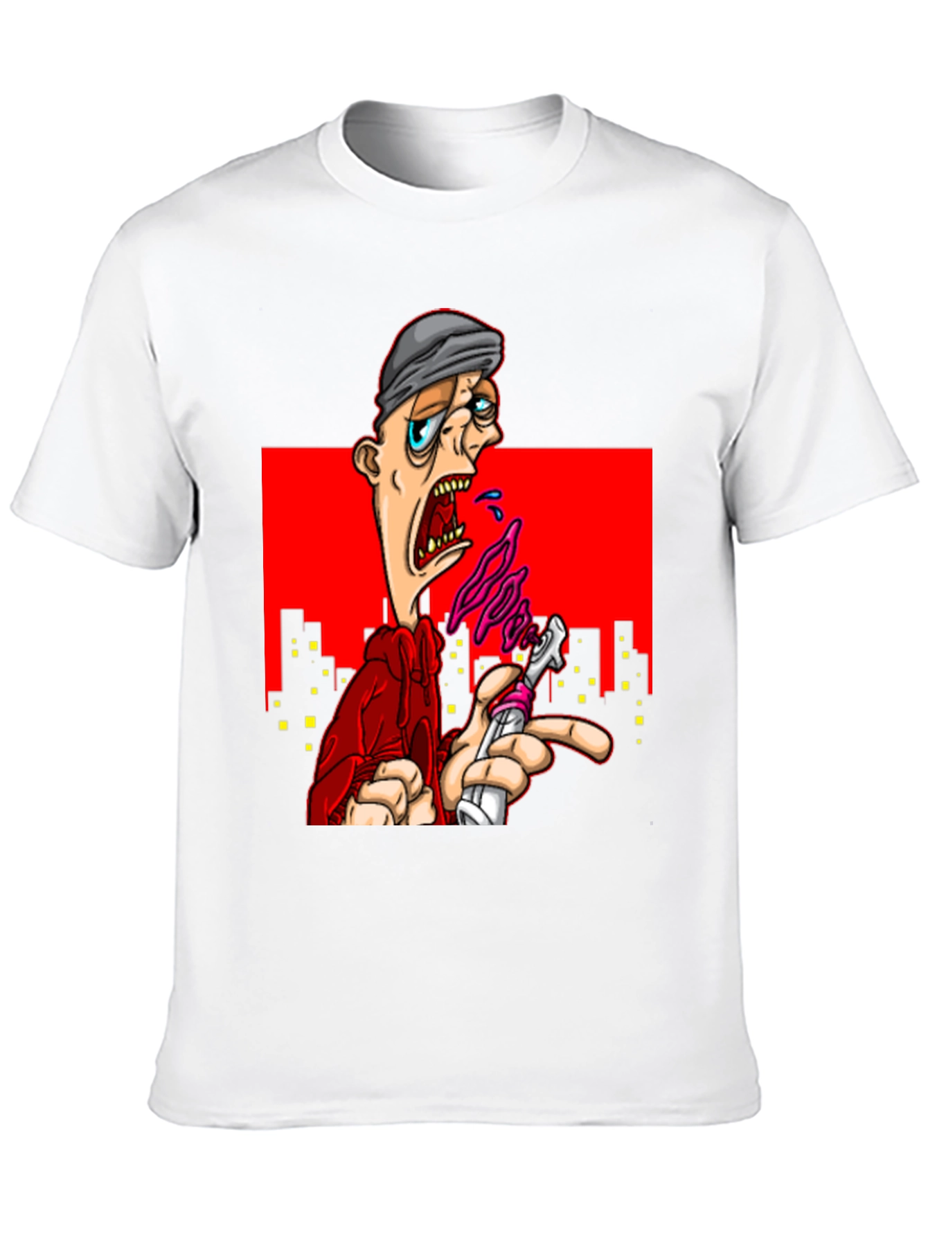 Black Edgy Cartoon Graphic T-Shirt - Urban Style view 10