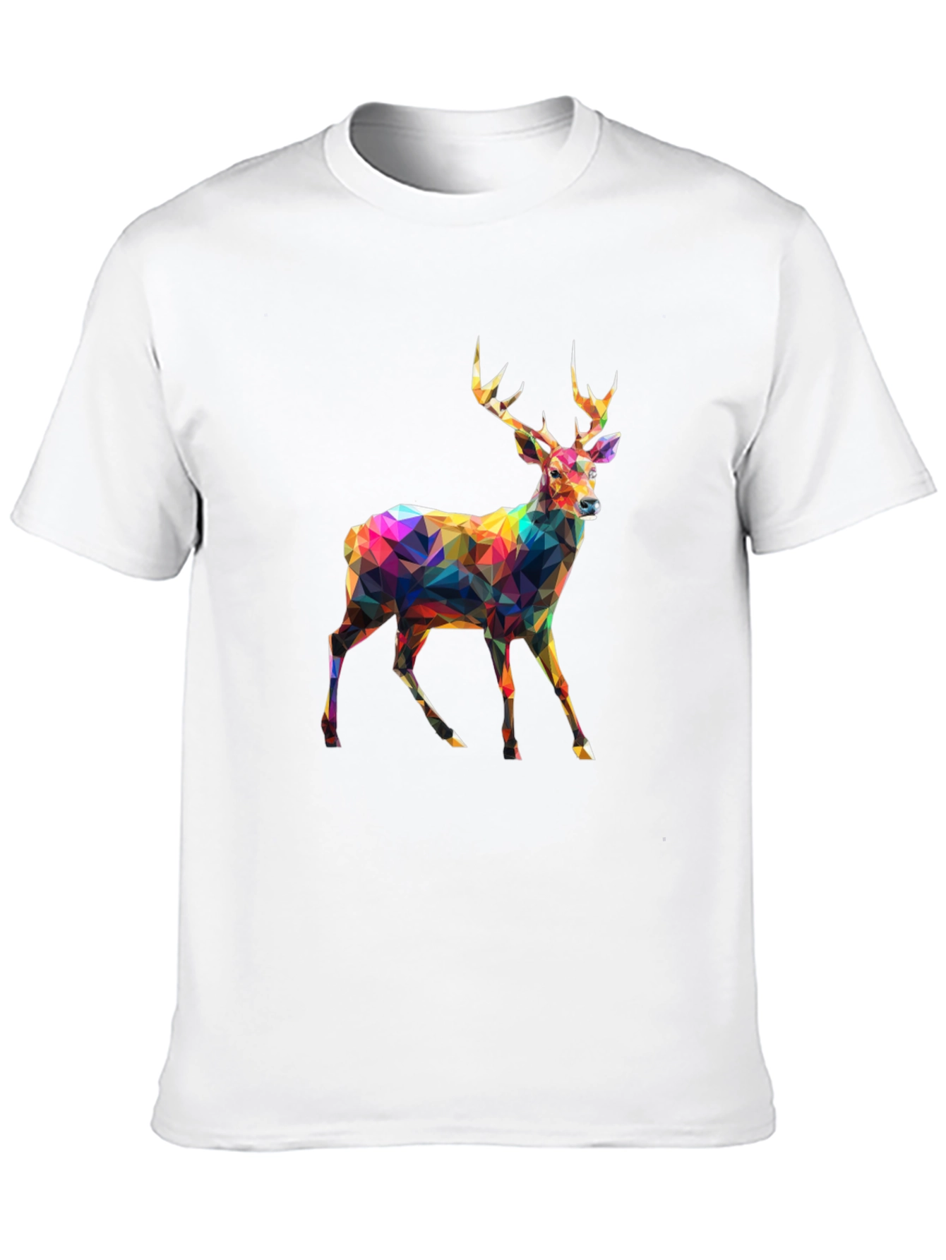 Black Geometric Deer Graphic Tee - Men's Black T-Shirt view 10