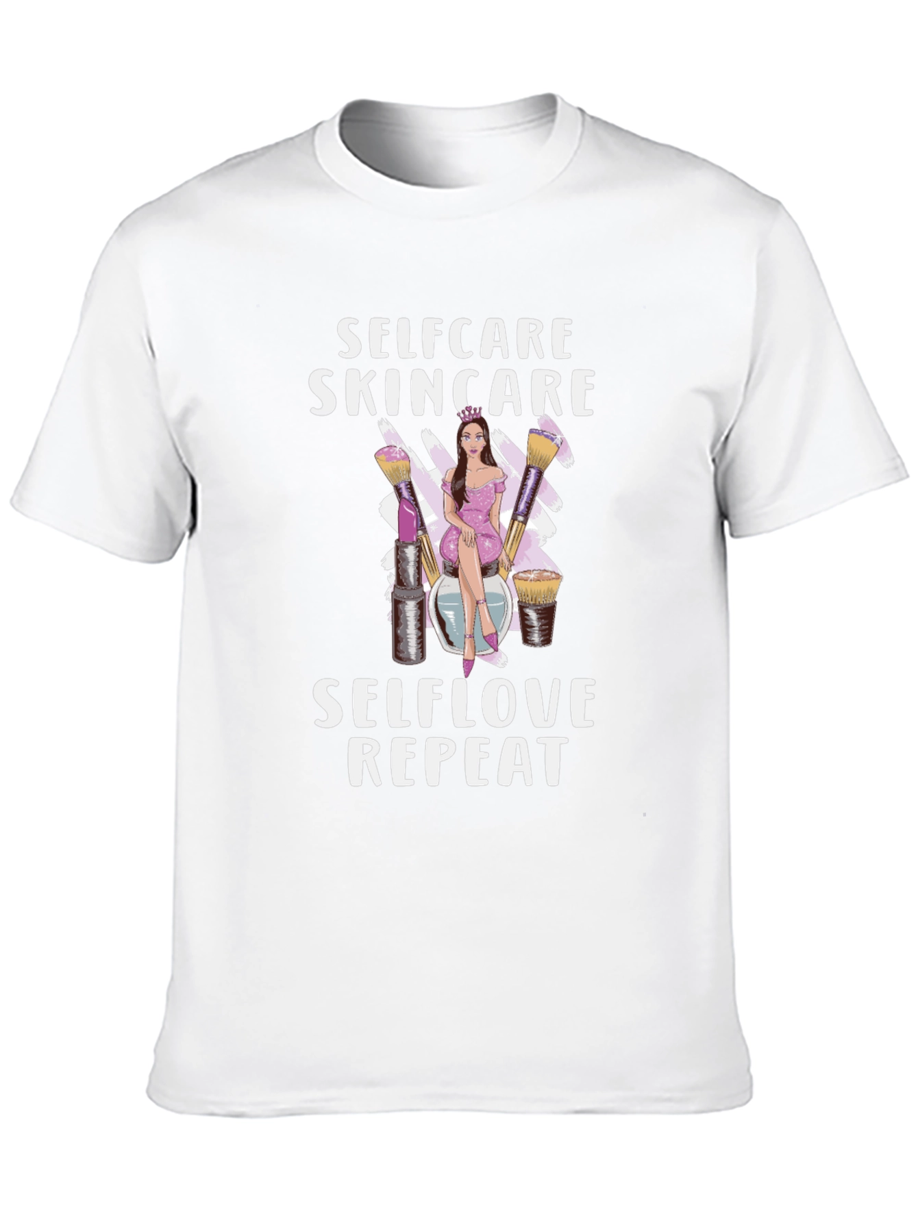 Black Selfcare Skincare T-Shirt: Selflove Repeat Design view 10
