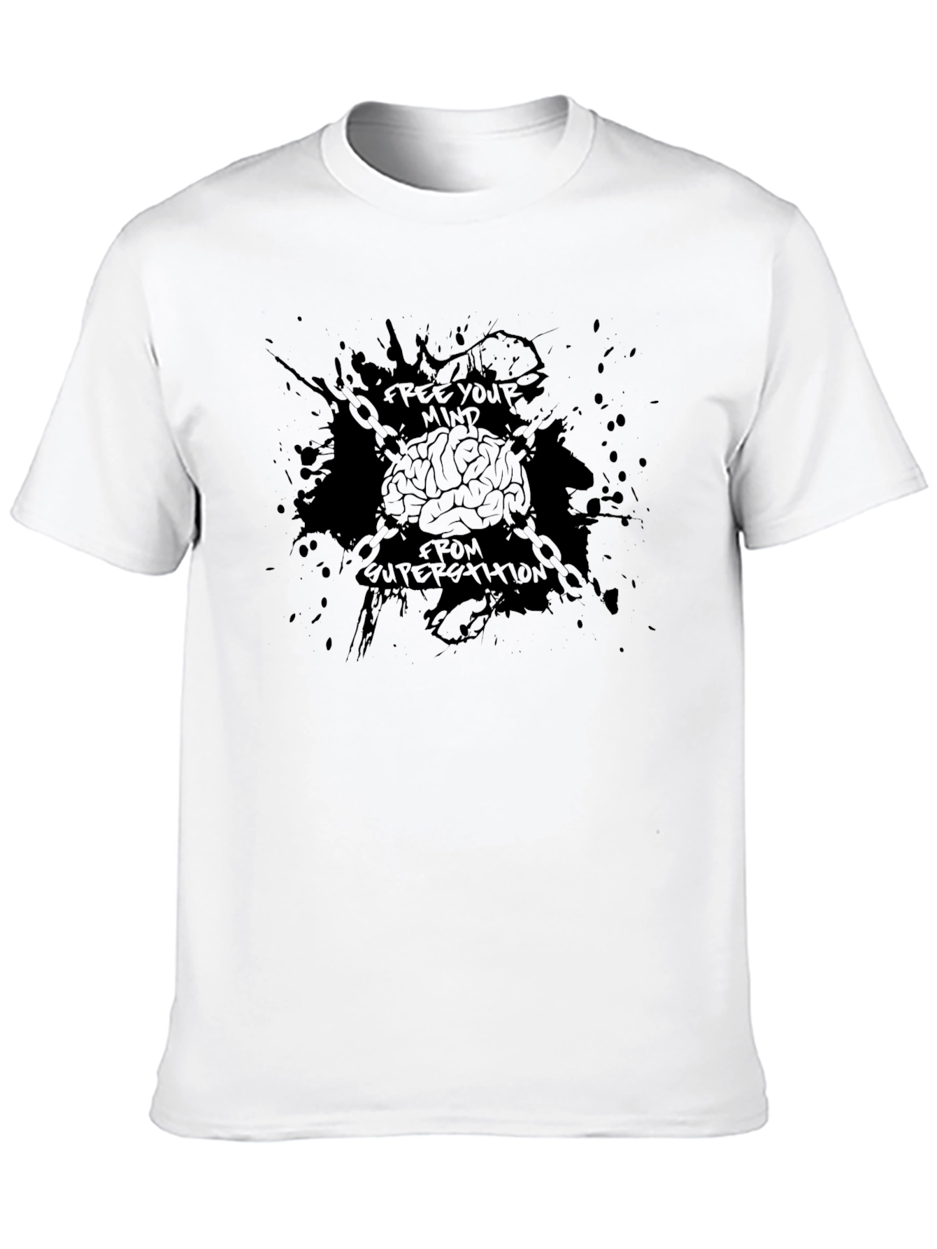 Black Free Your Mind Tee - Black Graphic Print T-Shirt view 10