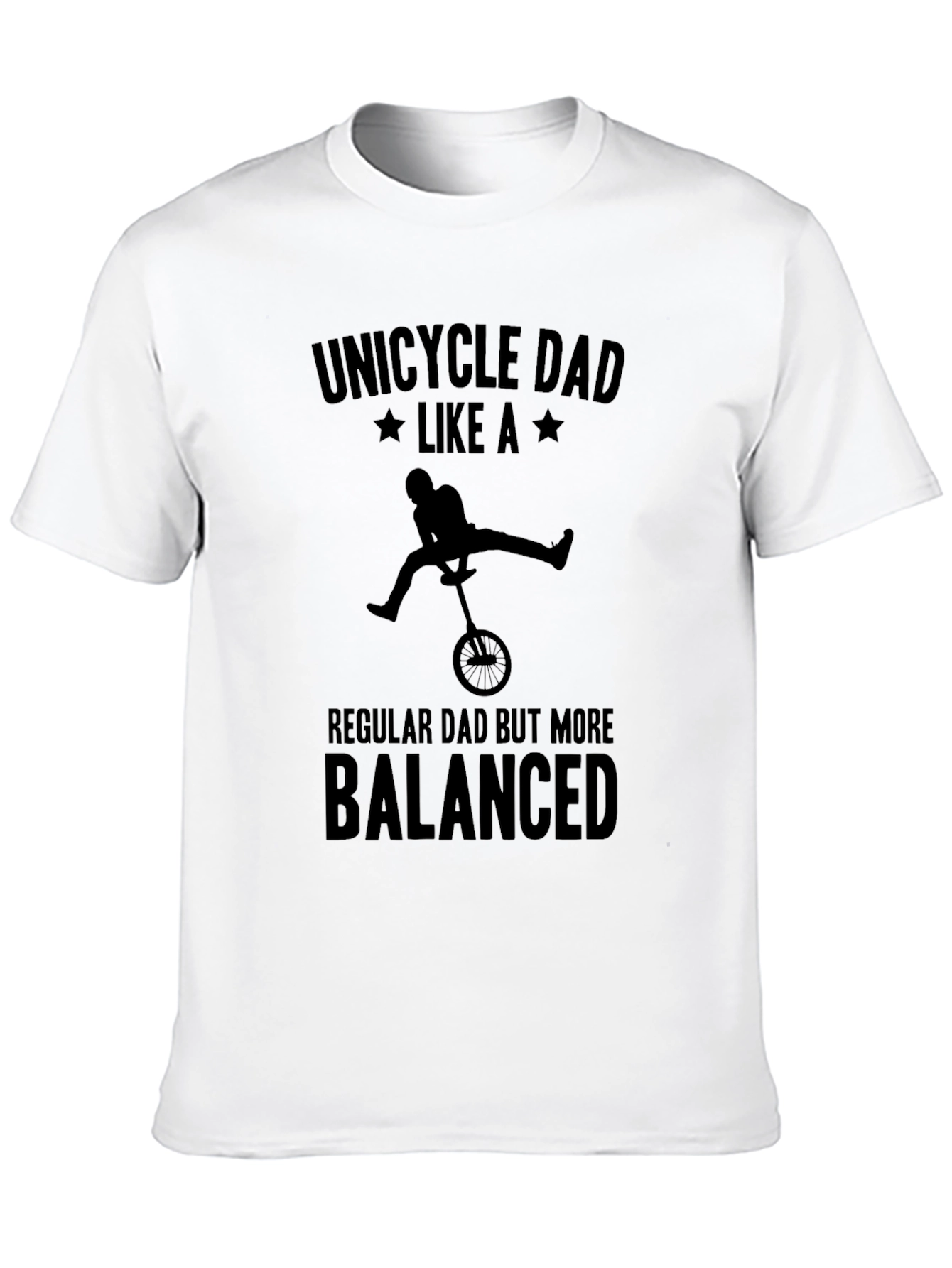 Black Unicycle Dad T-Shirt - Balanced Dad Tee view 10