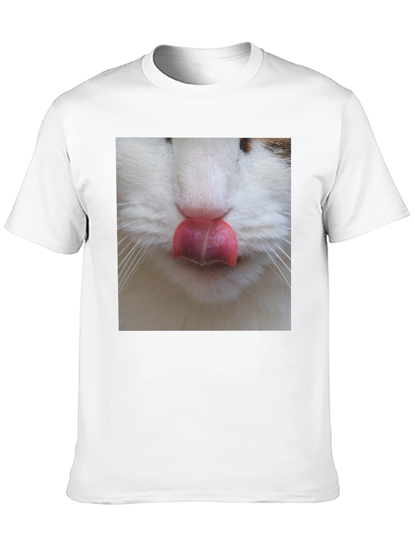 Black Funny Cat Tongue T-Shirt - Black Graphic Tee view 10
