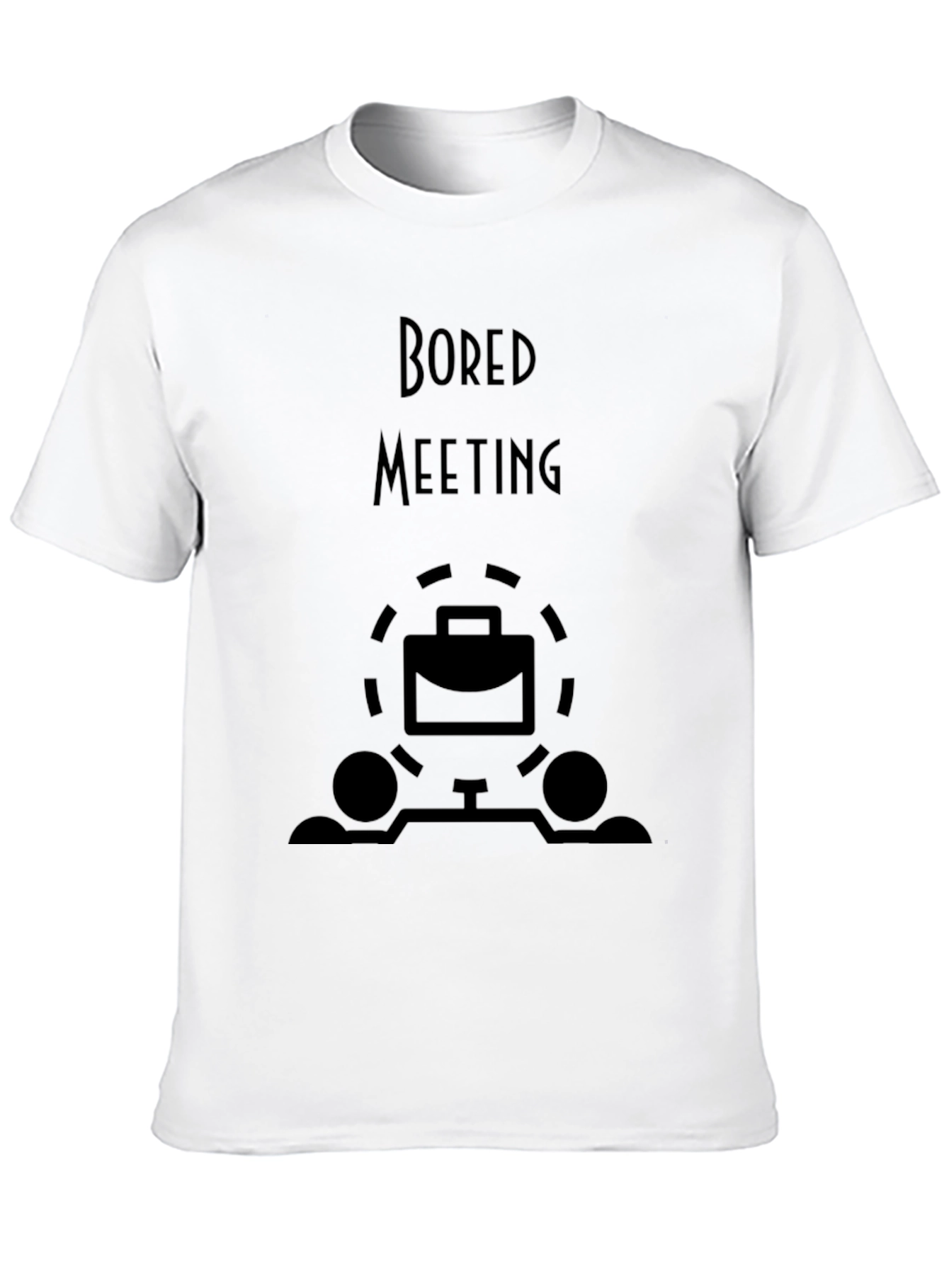 Black Bored Meeting Graphic Tee - Black Casual T-Shirt view 10