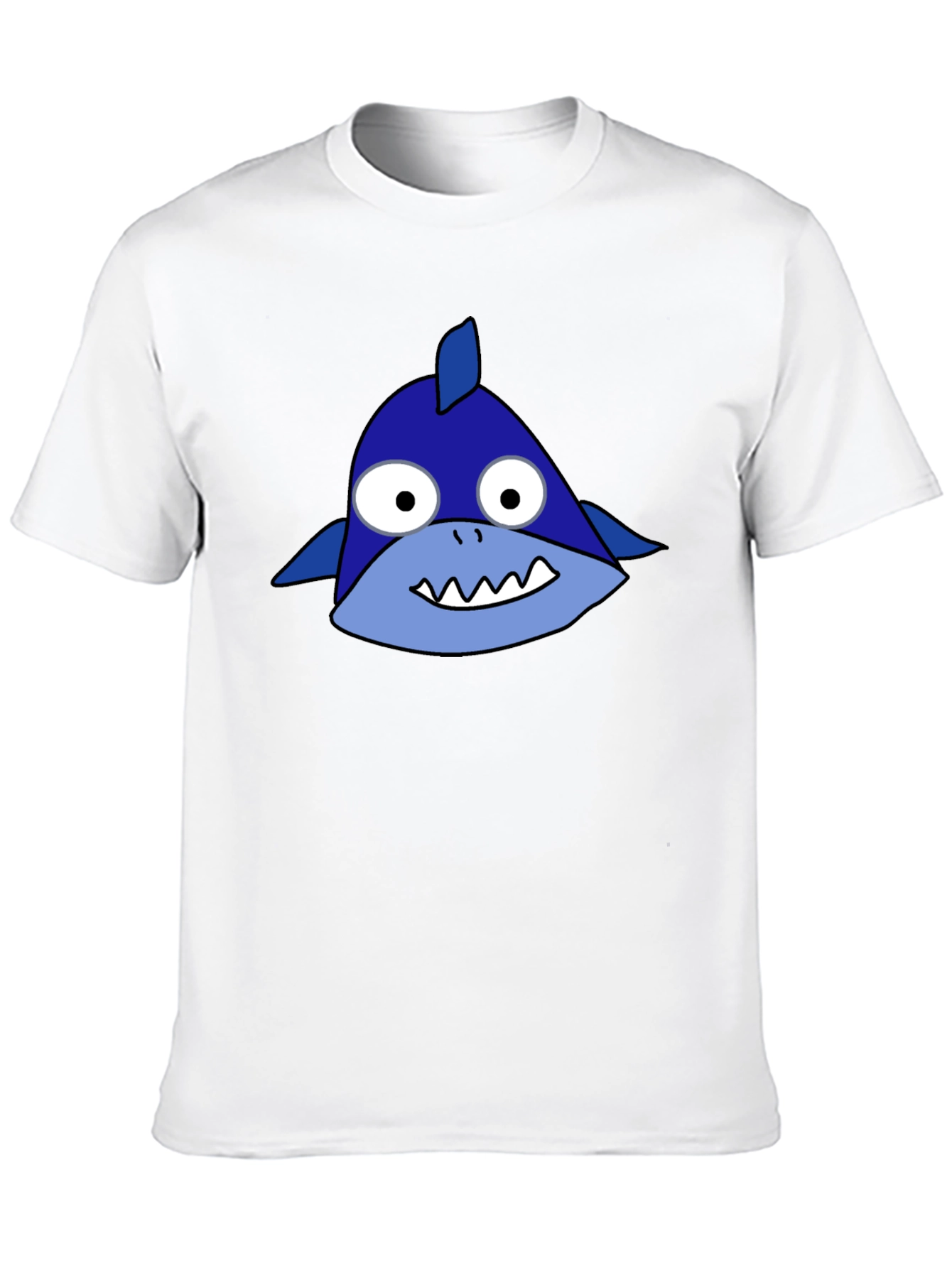 Black Cartoon Shark Graphic Black Tee Shirt view 10