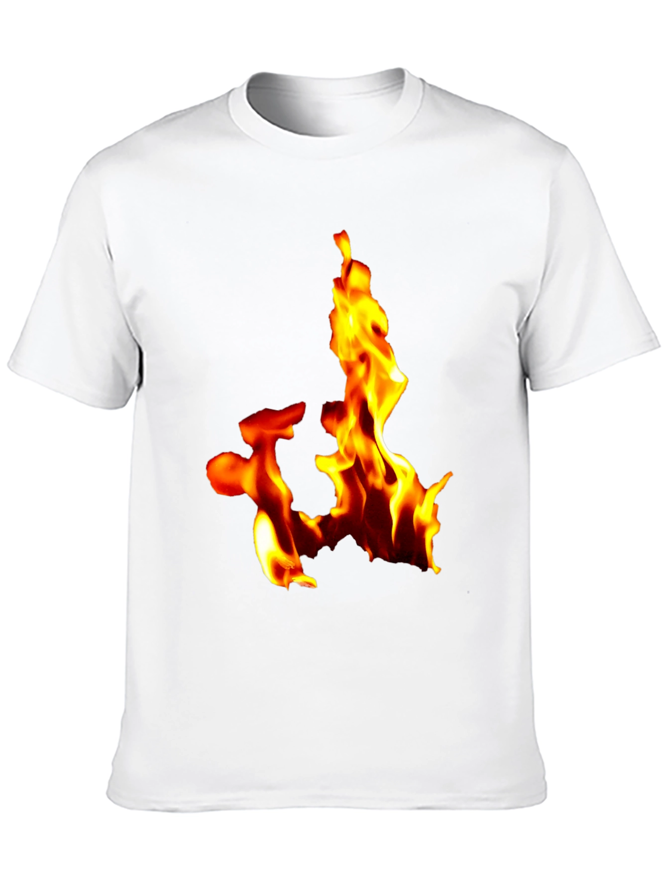 Black Fiery Flames Graphic Tee - Bold Black T-Shirt view 10