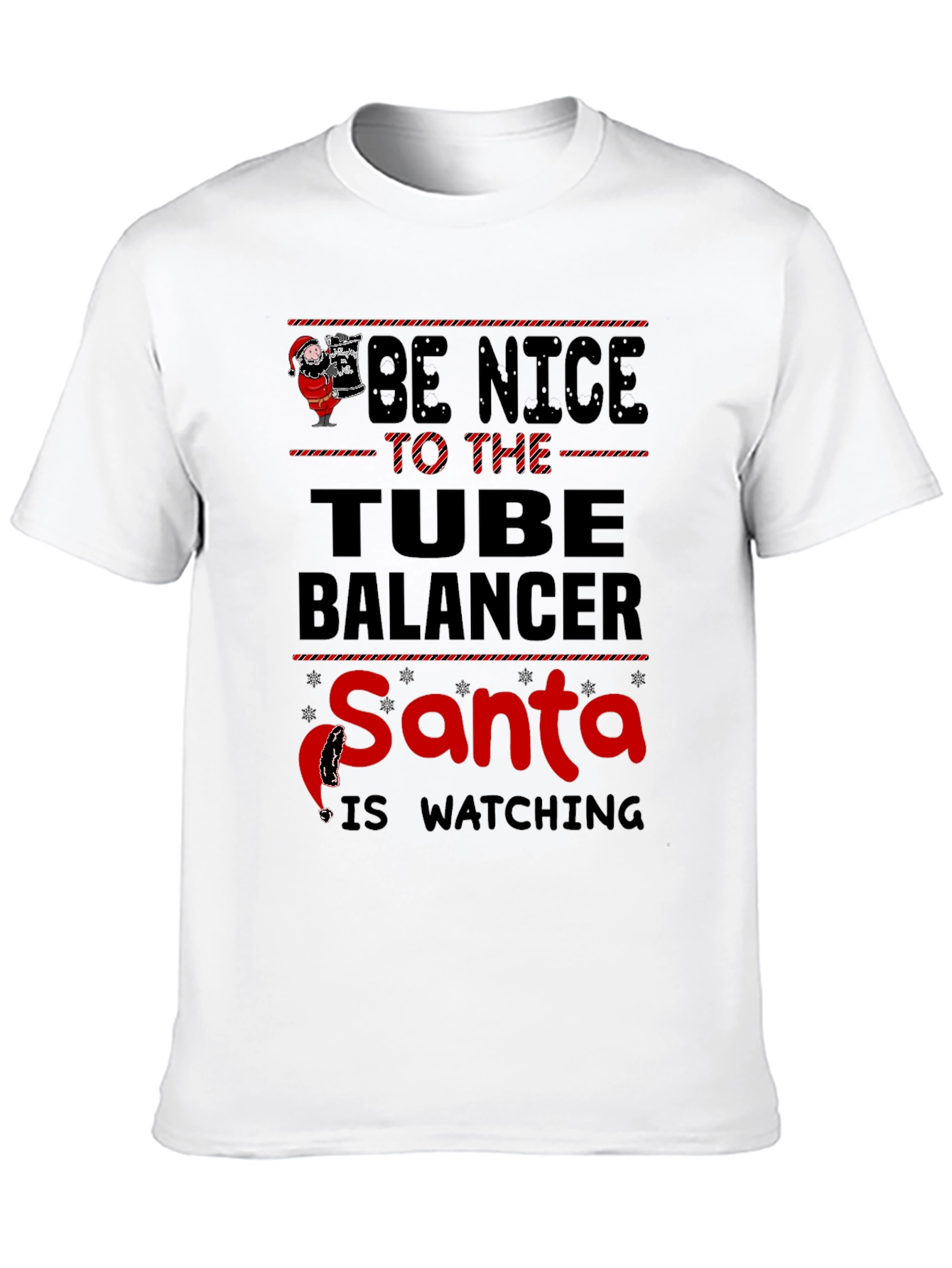 Black Be Nice to the Tube Balancer Santa T-Shirt view 10