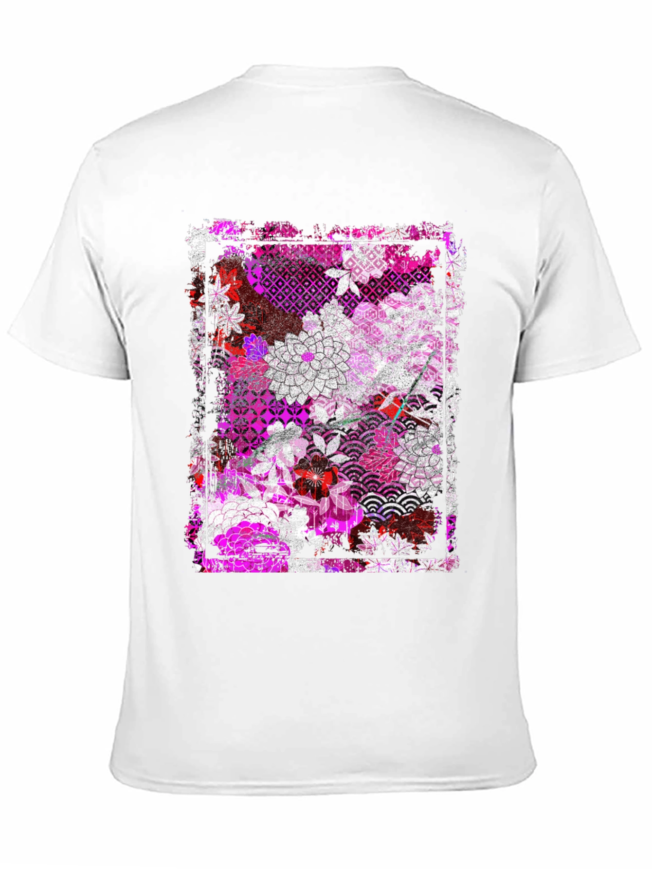 Black Floral Pattern Graphic Tee - Black view 11