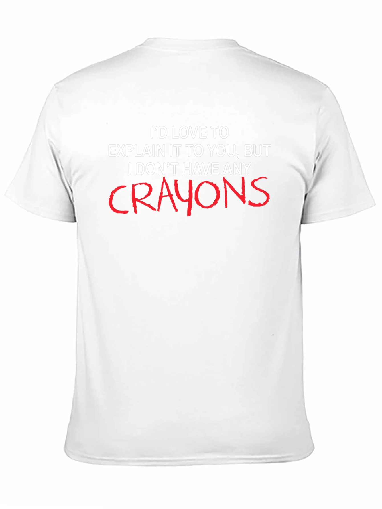 Black Funny "No Crayons" Graphic T-Shirt view 11