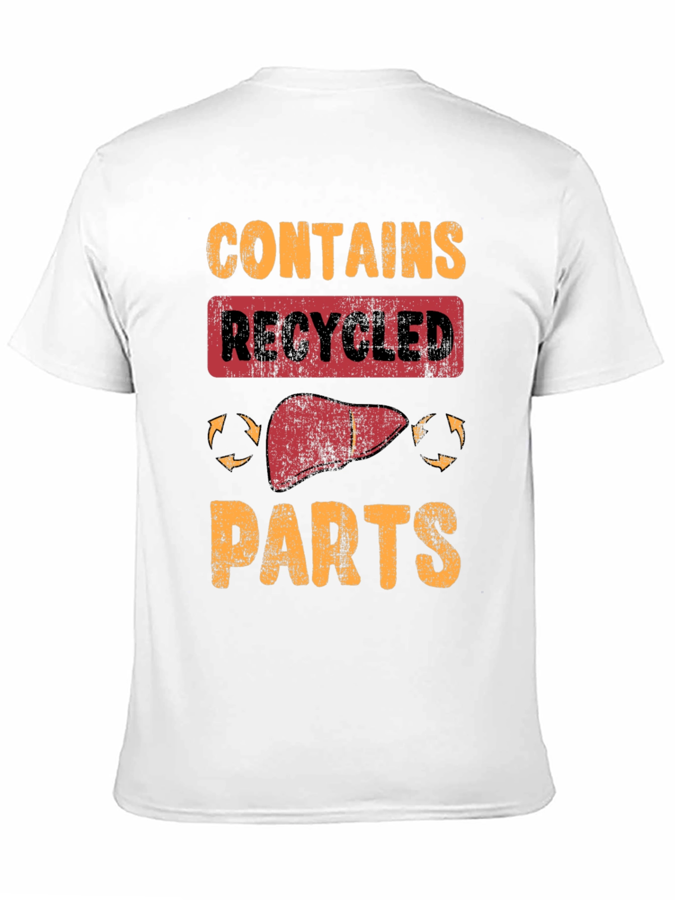 Black Contains Recycled Parts Novelty Graphic T-Shirt view 11