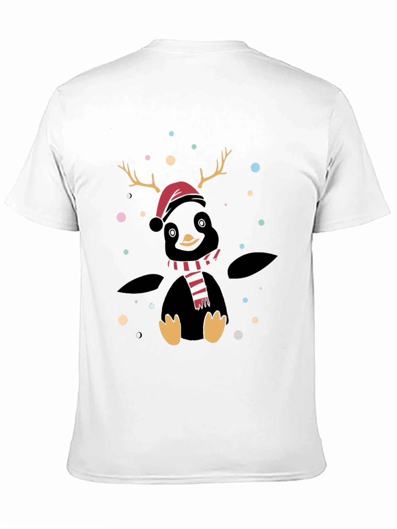 Black Festive Penguin Reindeer T-Shirt view 11