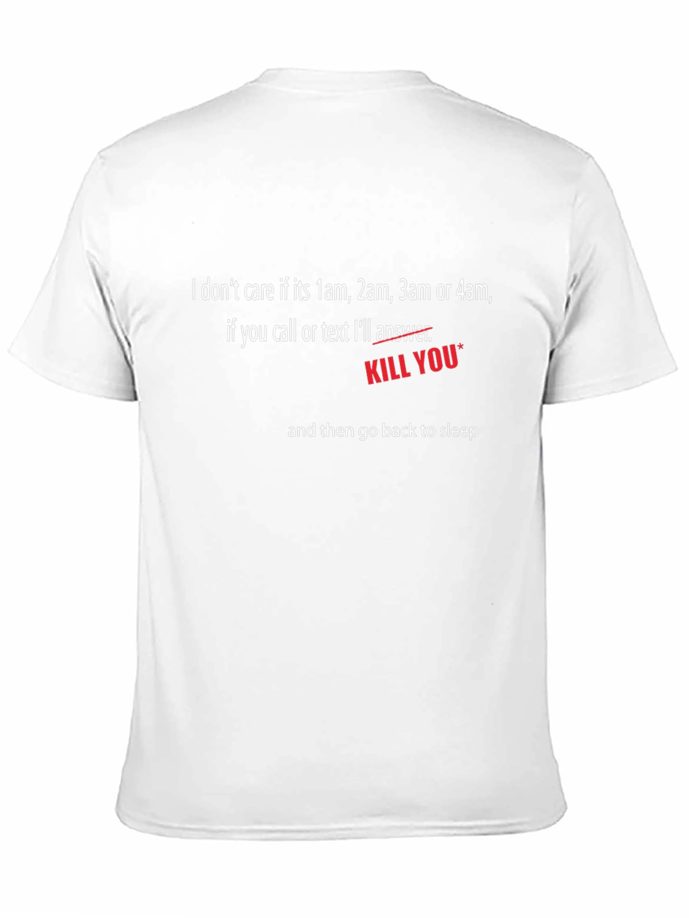 Black Humorous 'Kill You' Sleep Disturbance T-Shirt view 11