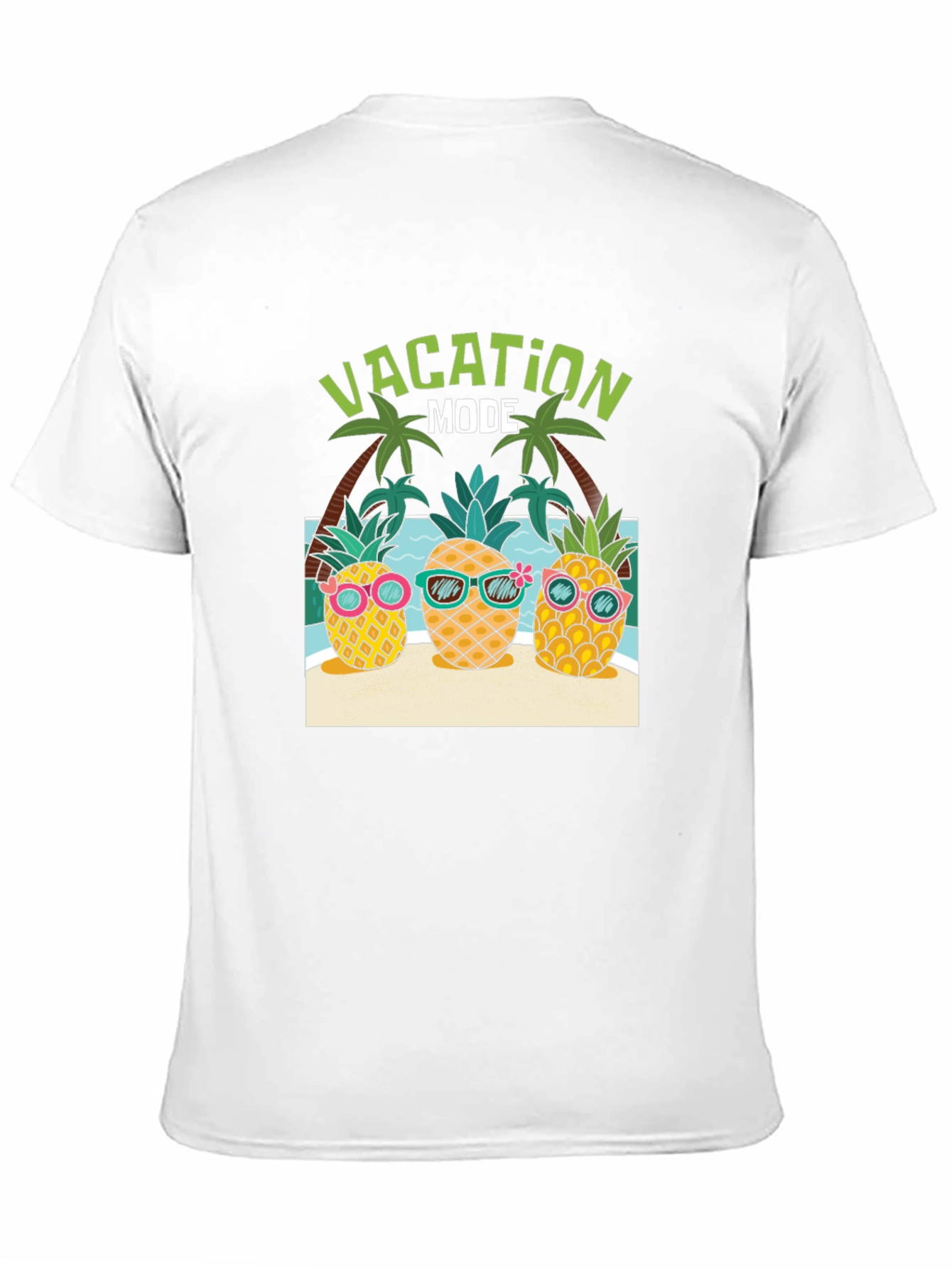 Black Vacation Mode Pineapple Graphic Tee view 11