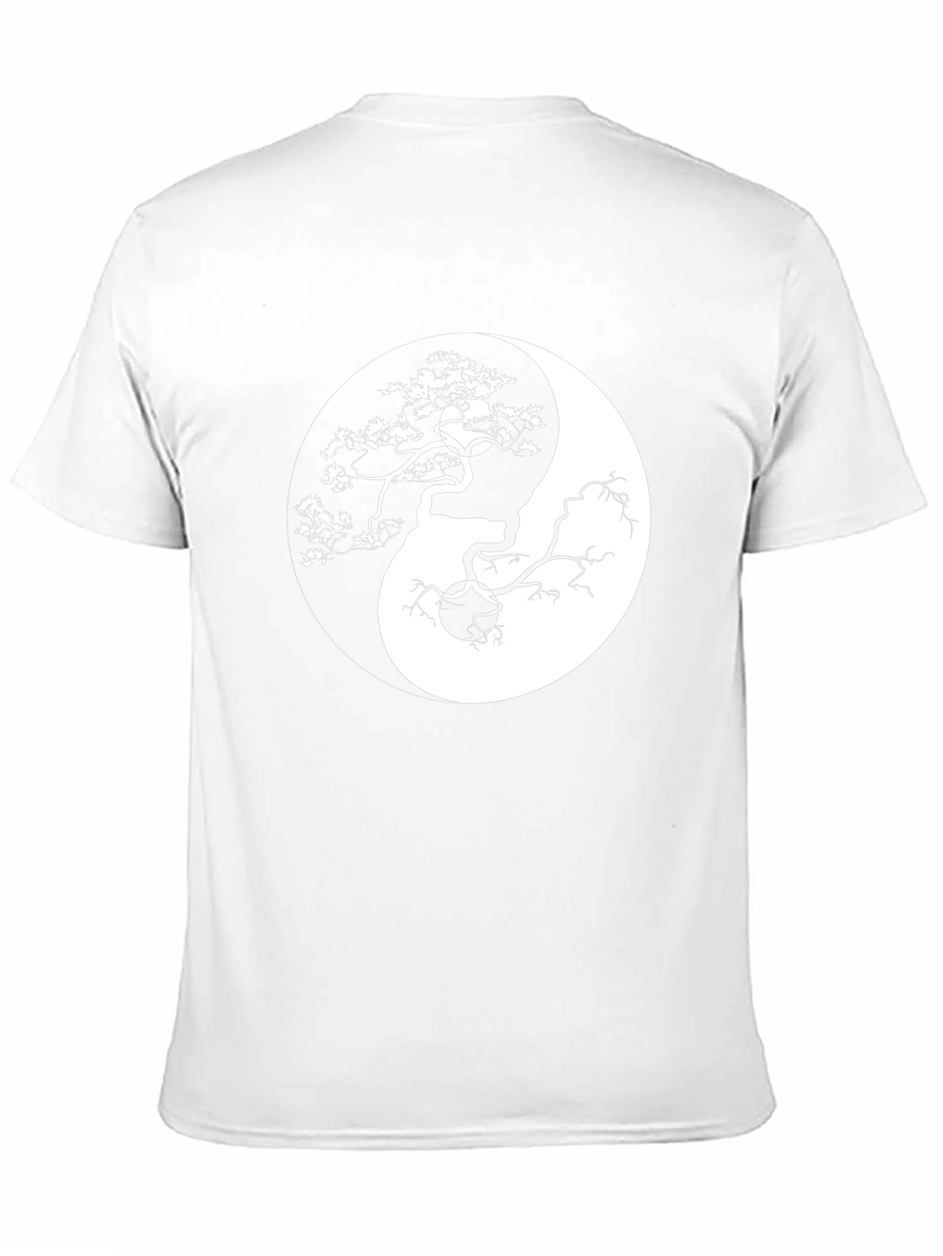 Black Yin Yang Bonsai Tree Graphic T-Shirt view 11